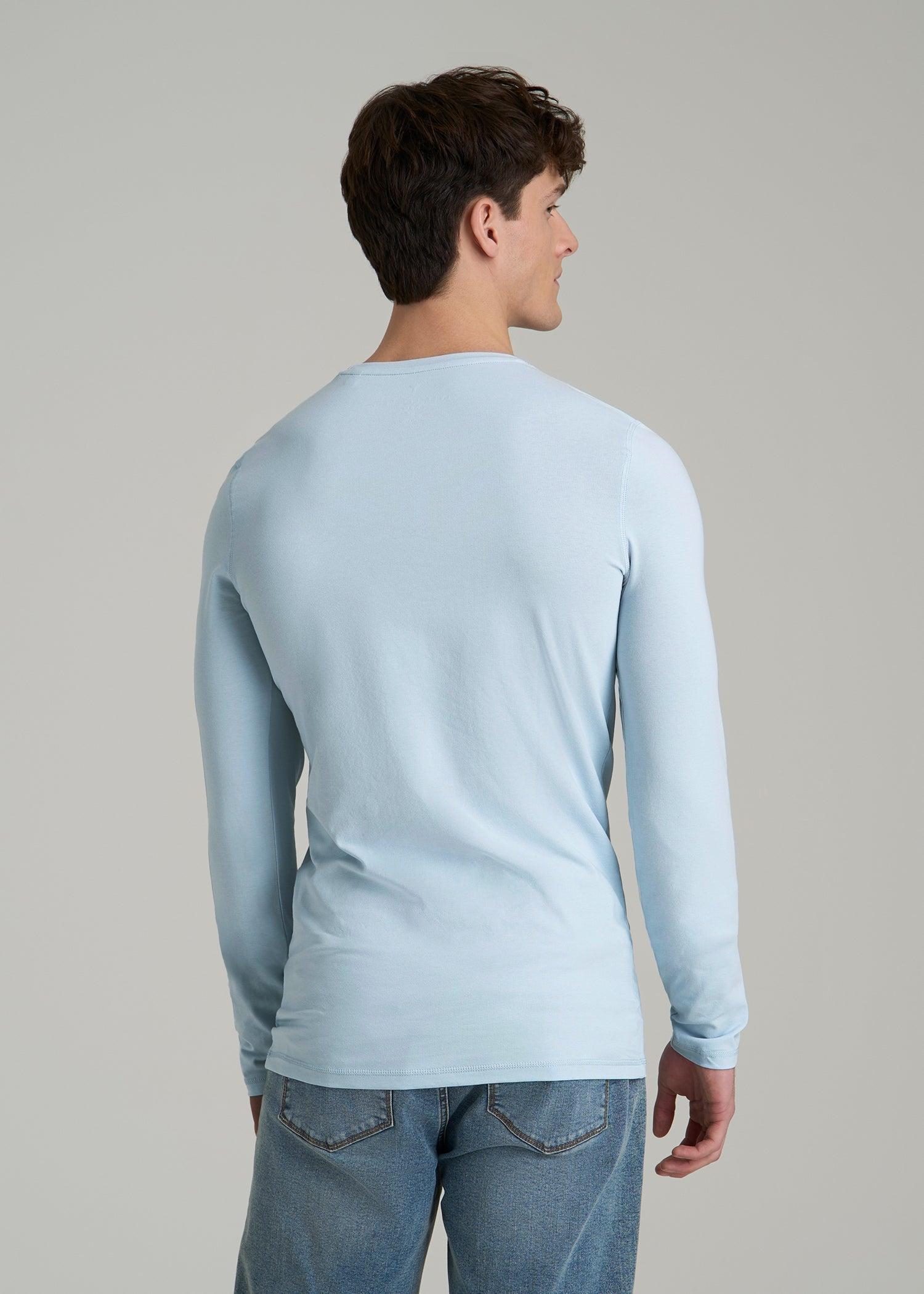 The Essential SLIM-FIT Long Sleeve Tee for Tall Men in Ice Blue Male Product Image