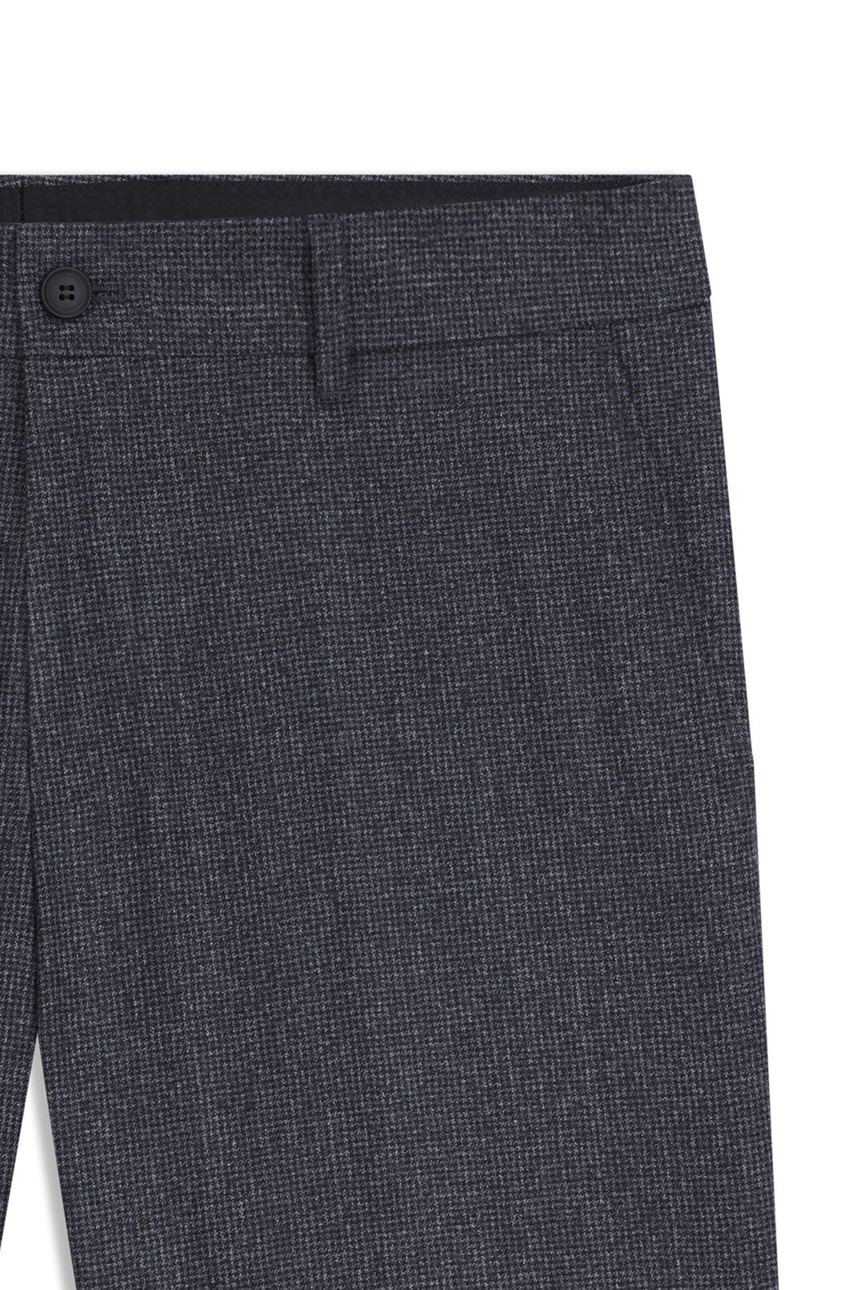 Slim-fit pants in micro-patterned virgin wool Product Image
