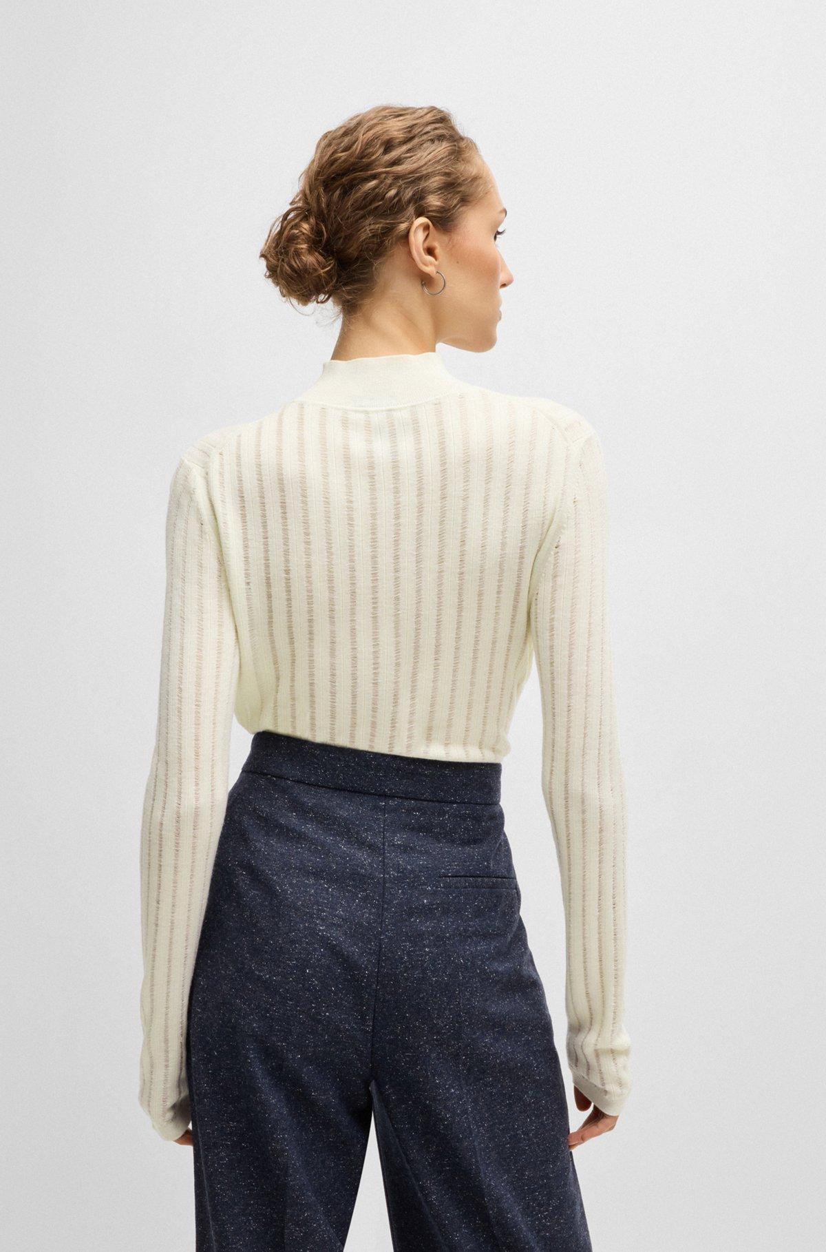 Wool sweater with structured stripes Product Image