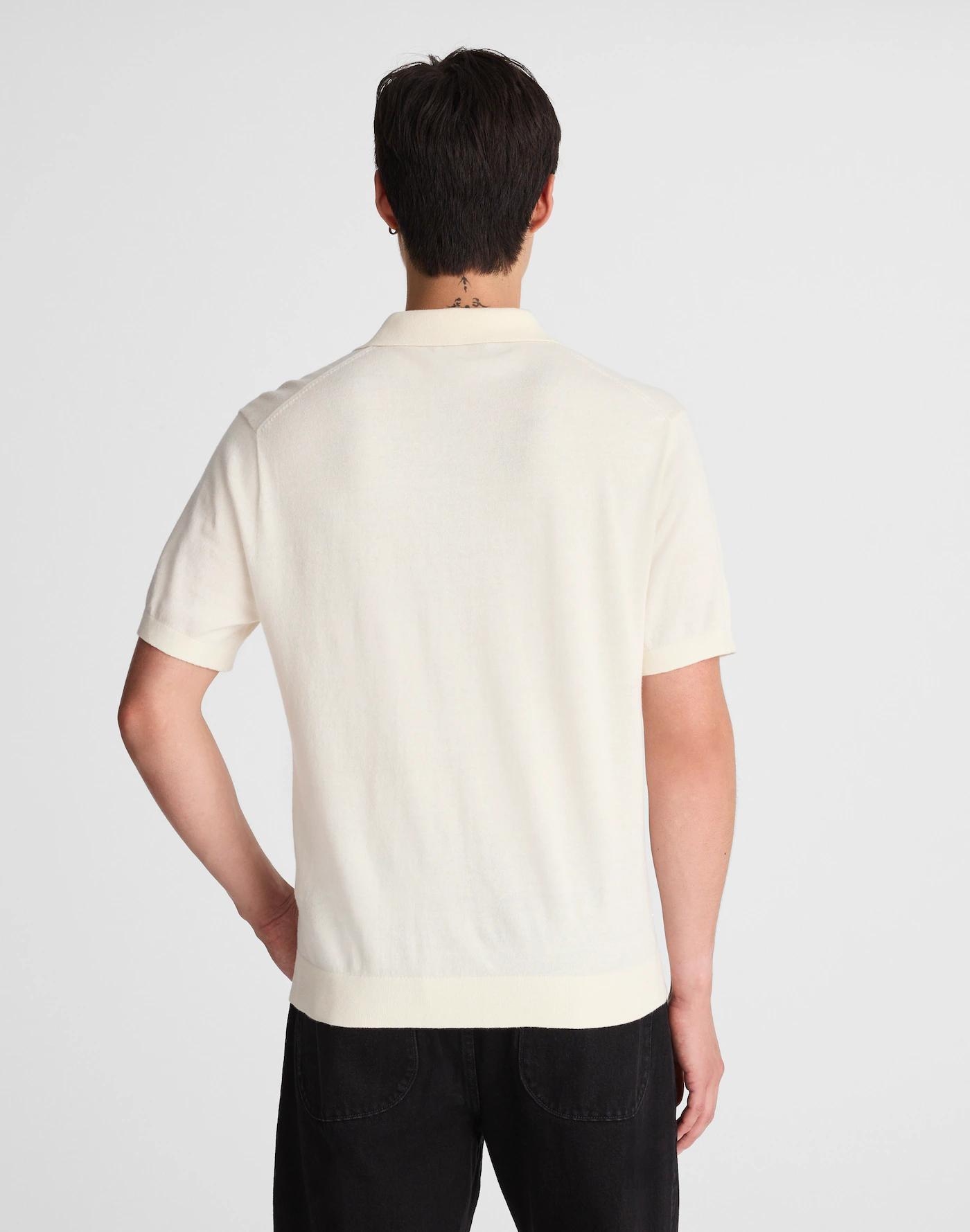 Three-Button Sweater Polo Shirt Product Image