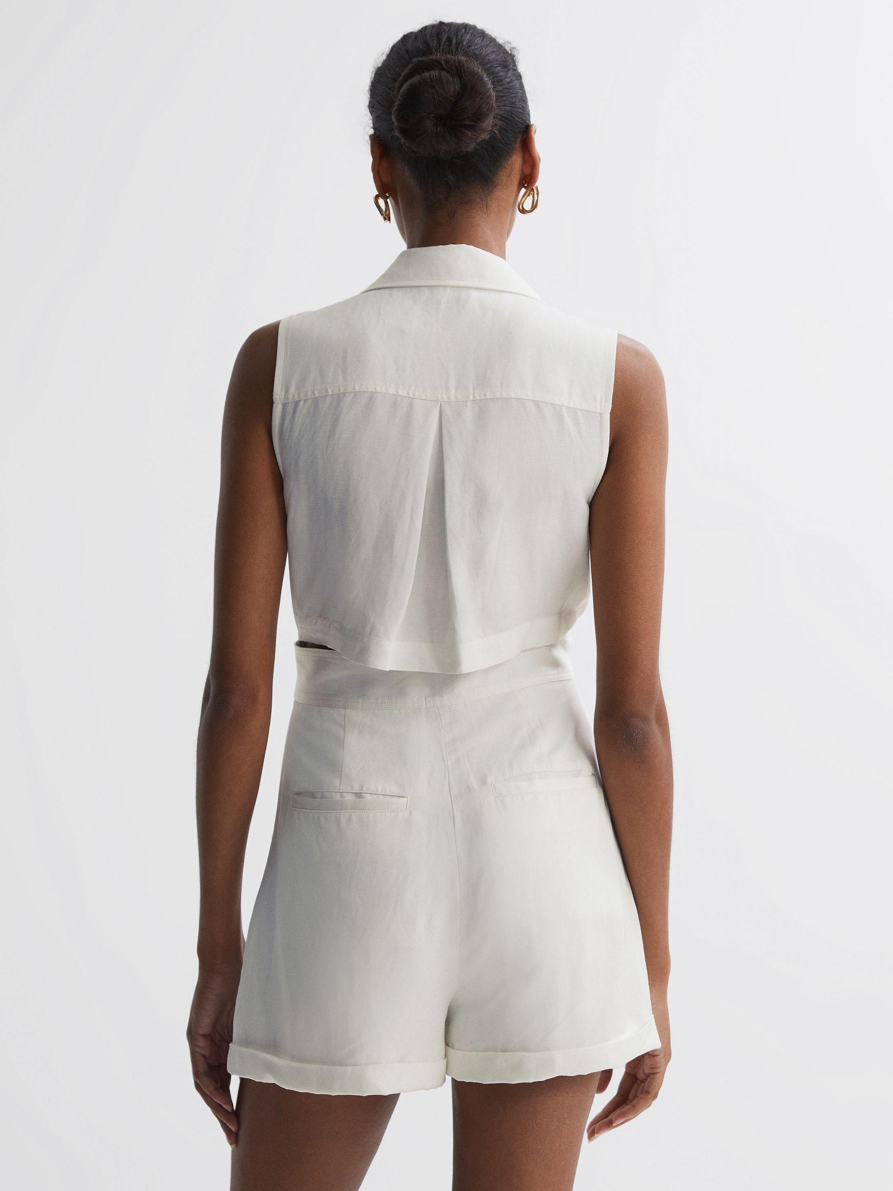Double Breasted Playsuit in Ivory Product Image