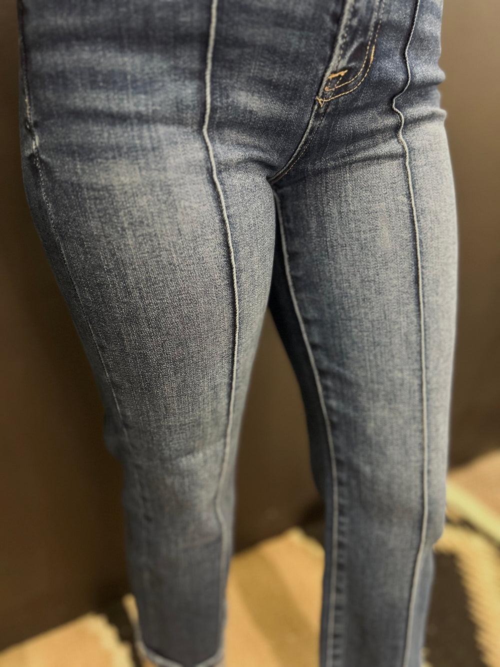 Risen Front Seam Straight Leg Jeans Product Image