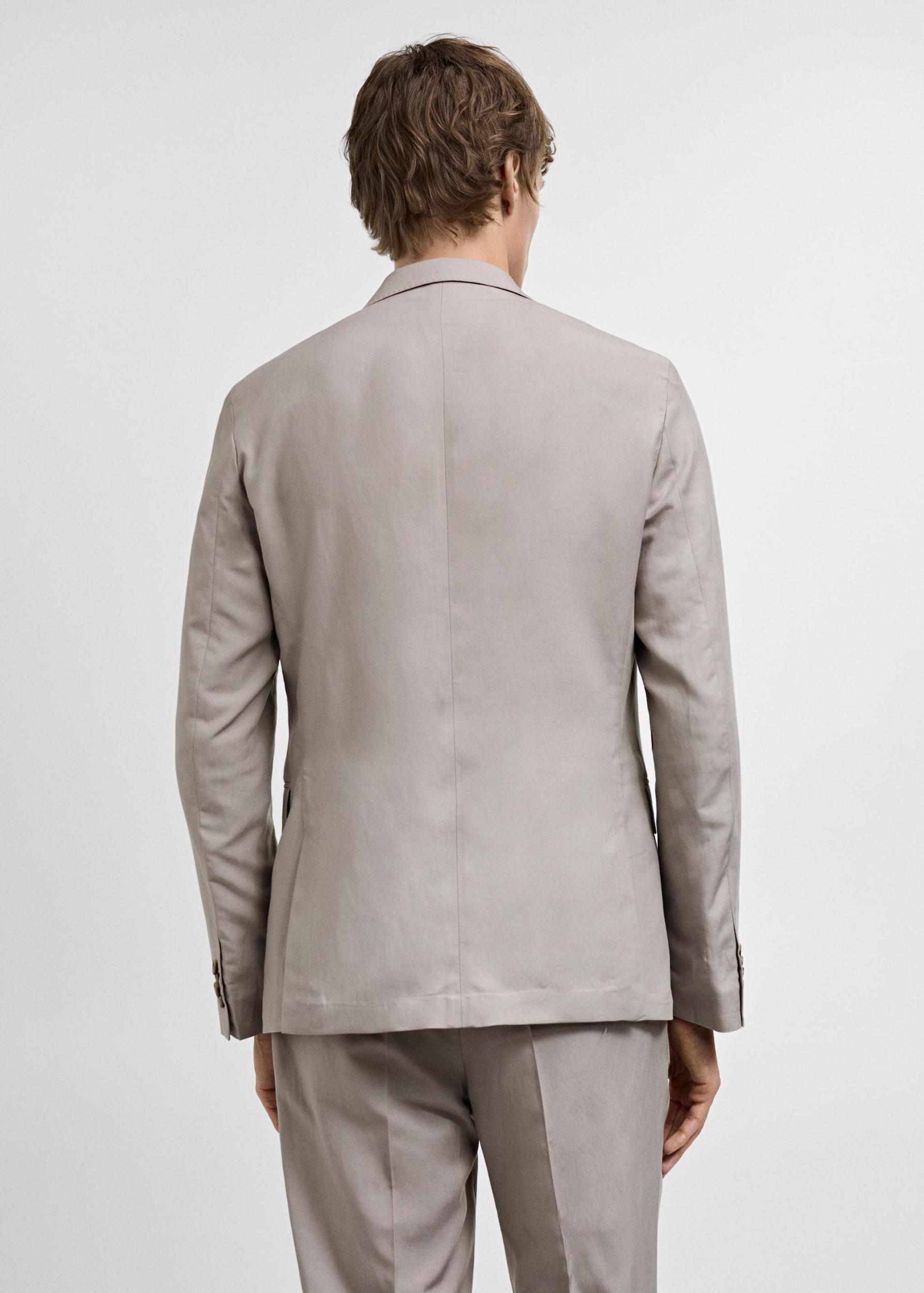 Slim-fit linen-blend suit jacket - Men | MANGO USA Product Image