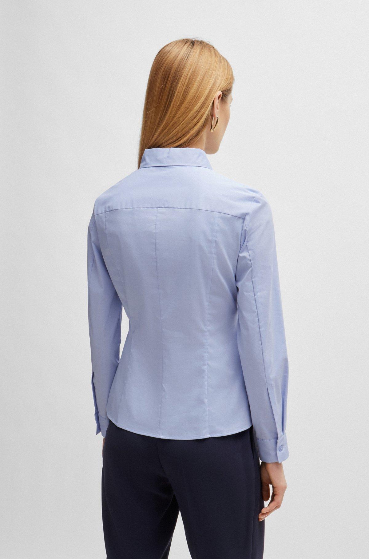 Slim-fit blouse in a stretch cotton Product Image