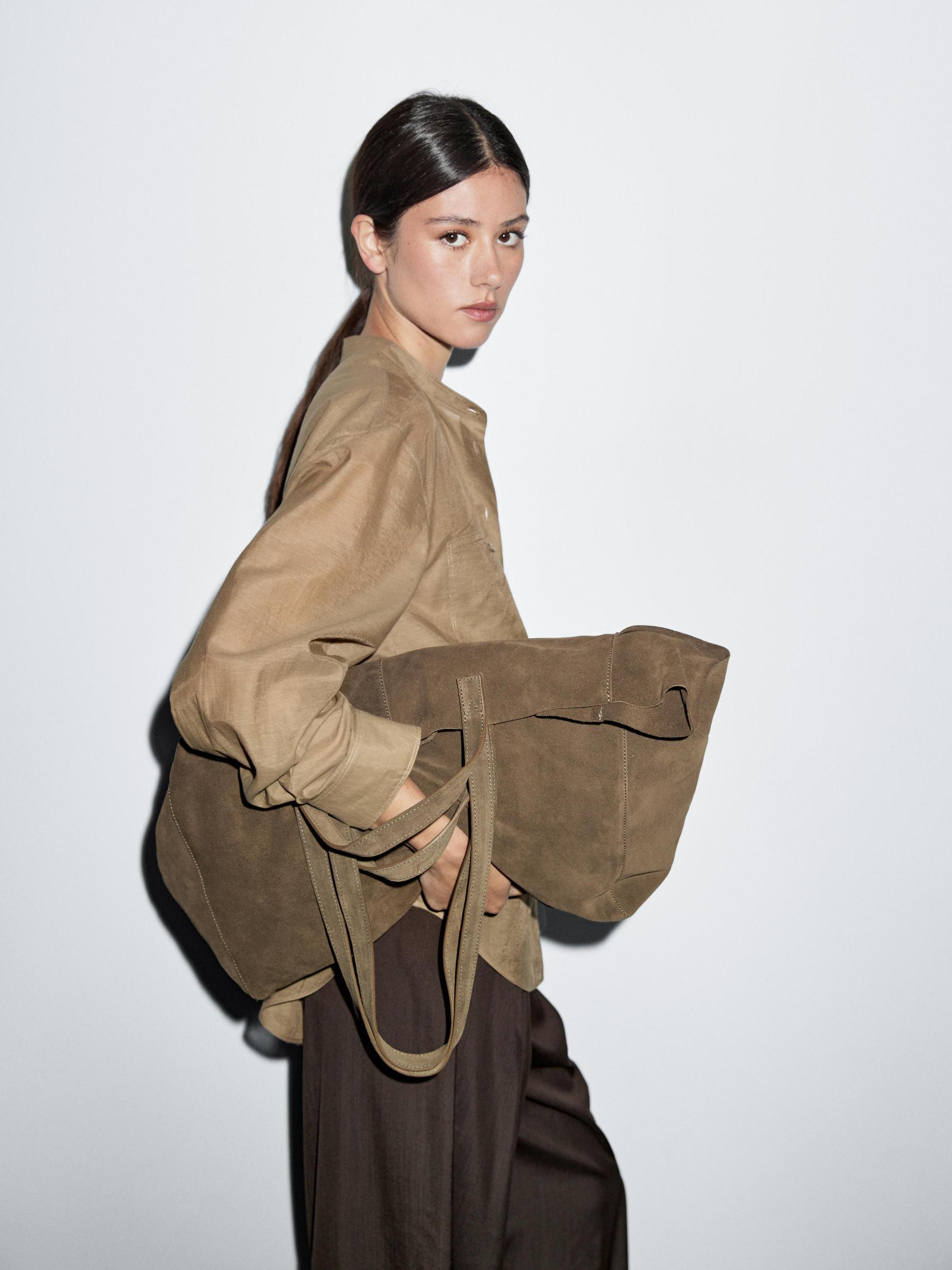 Long shirt with stand collar Product Image