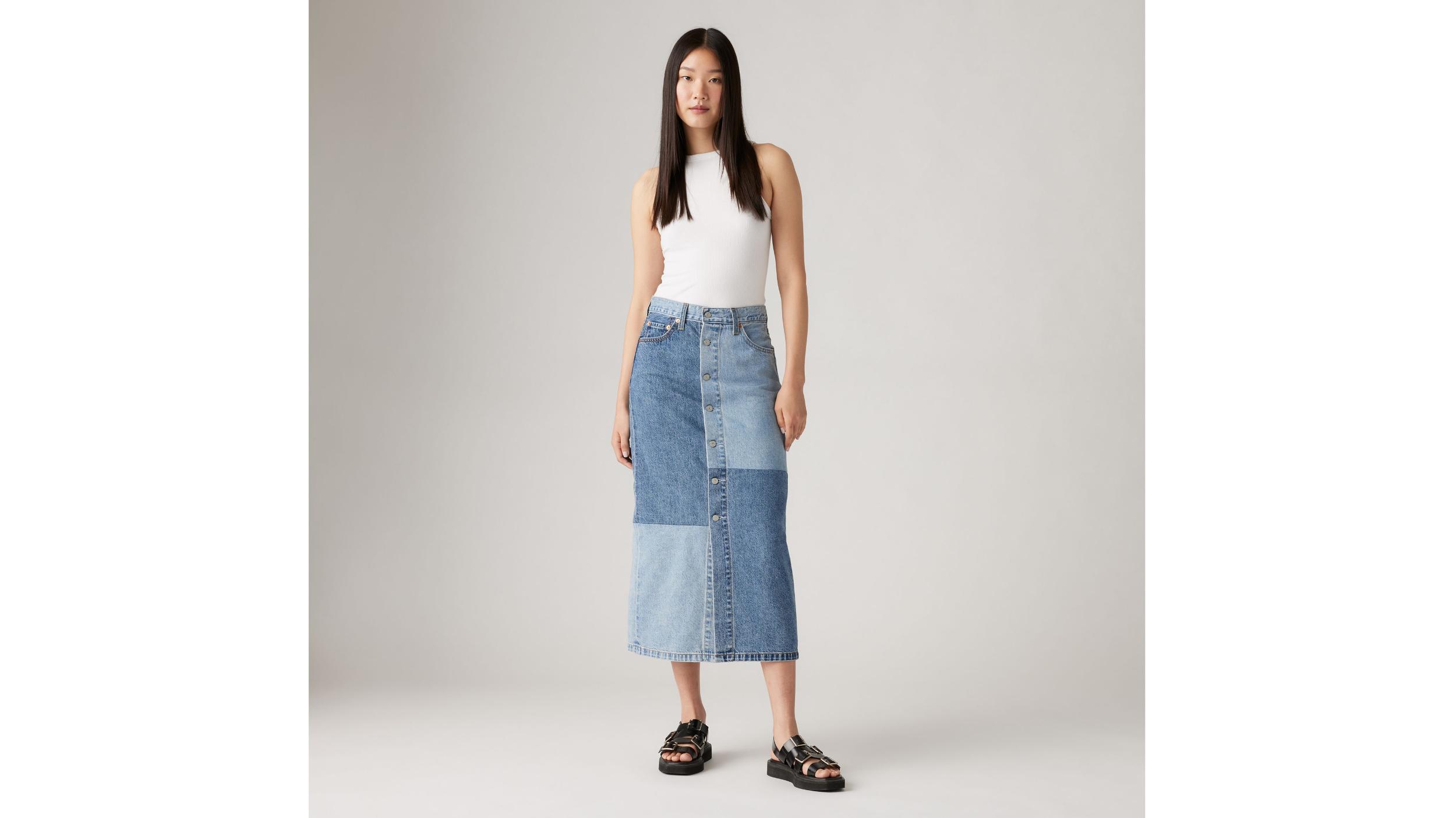 Button Midi Skirt Product Image