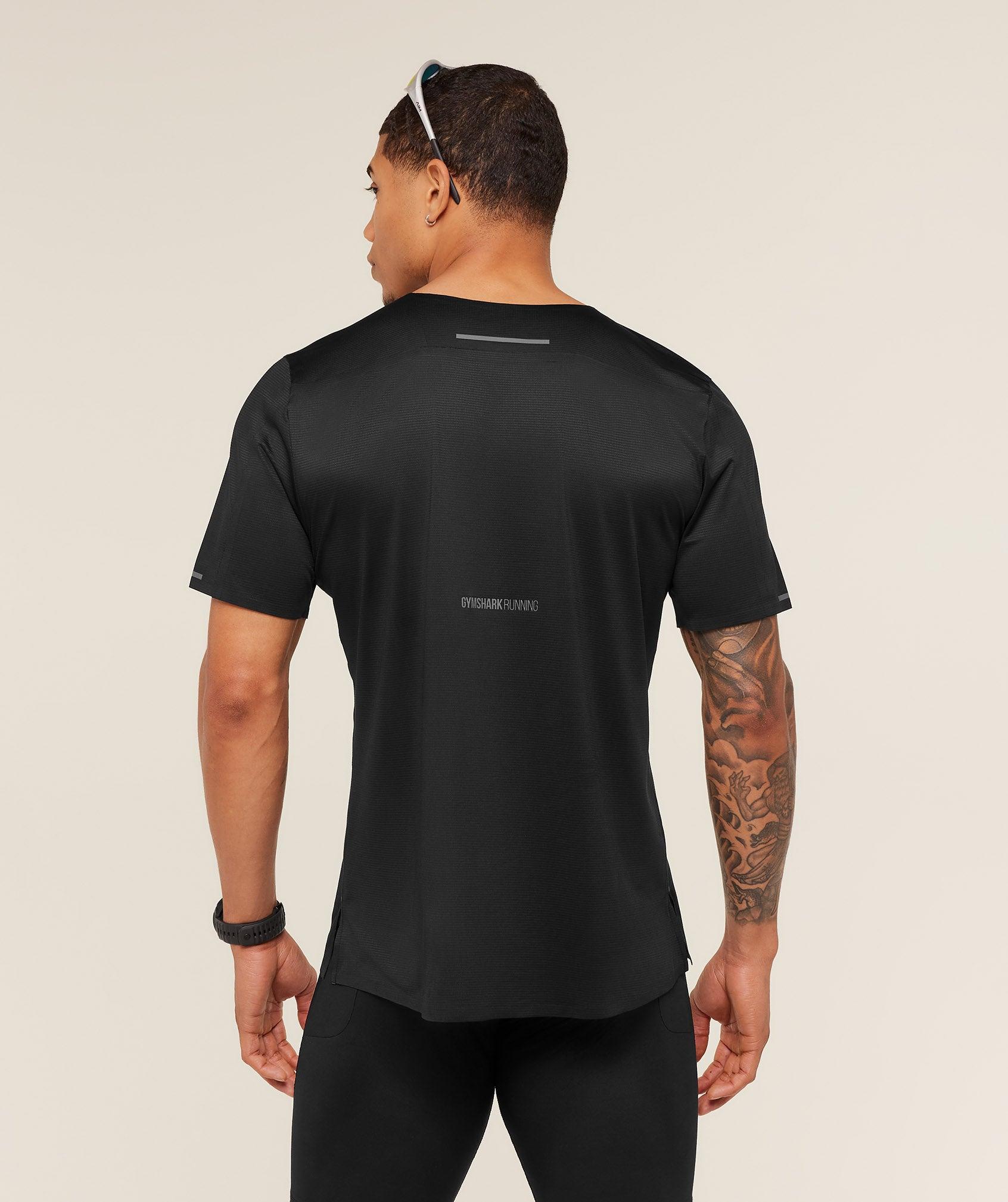 Gymshark Running Elite T-Shirt - Black Male Product Image