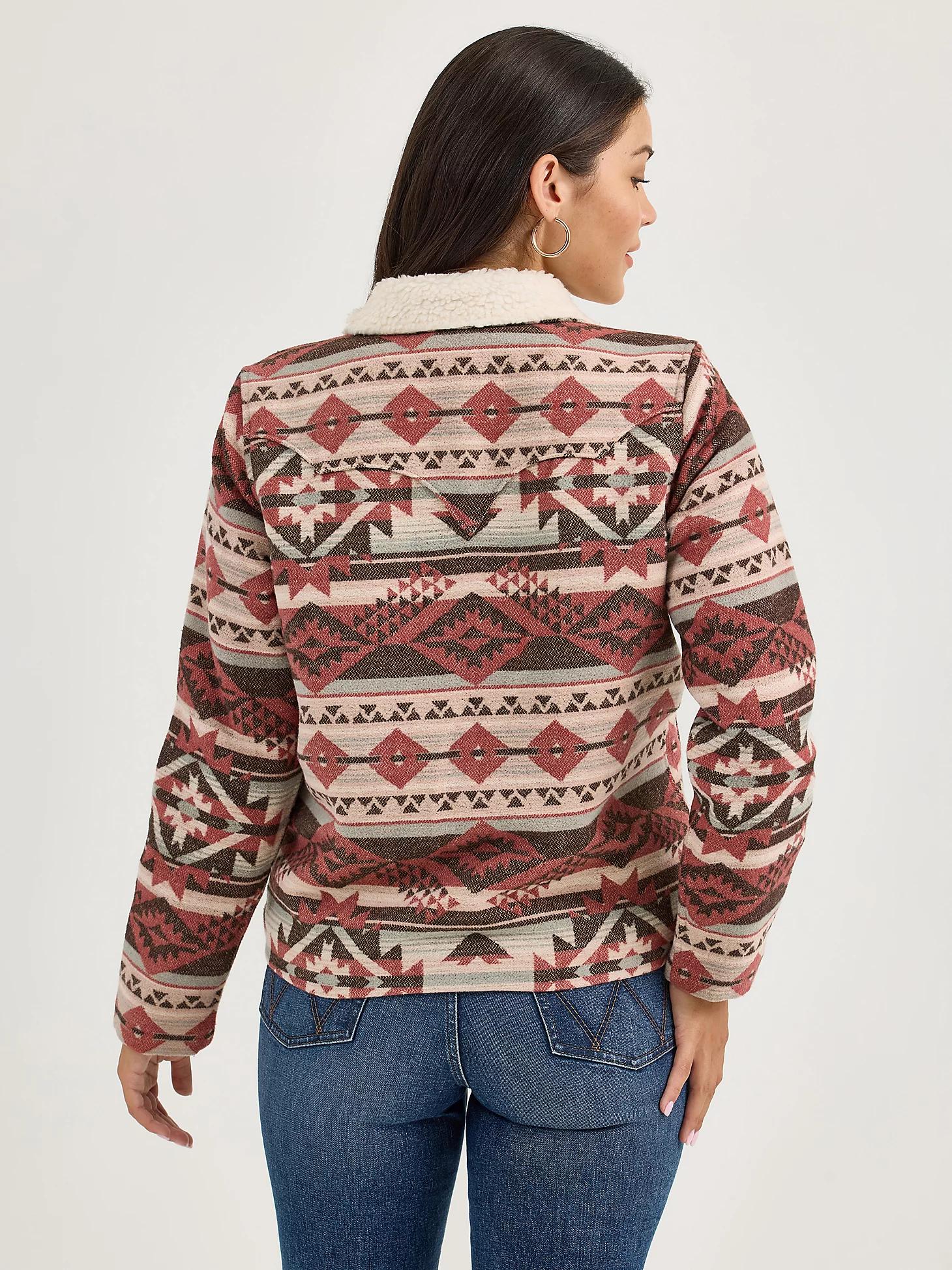 Women's Wrangler® Sherpa Lined Jacquard Barn Jacket | Women's JACKETS & OUTERWEAR | Wrangler® Product Image