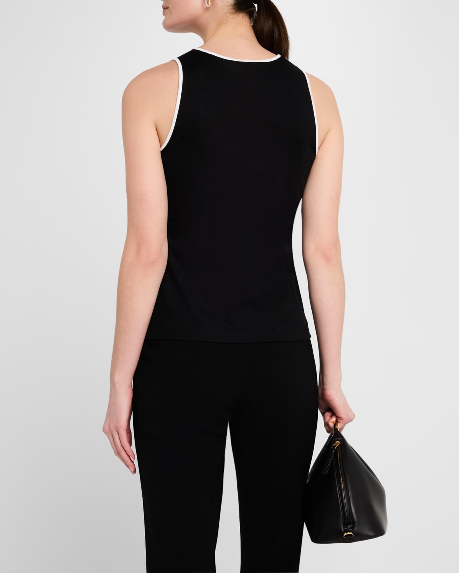 Crewneck Contrast-Trim Cotton Tank Product Image