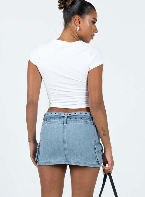 Iconic Cargo Mini Skirt Denim Product Image