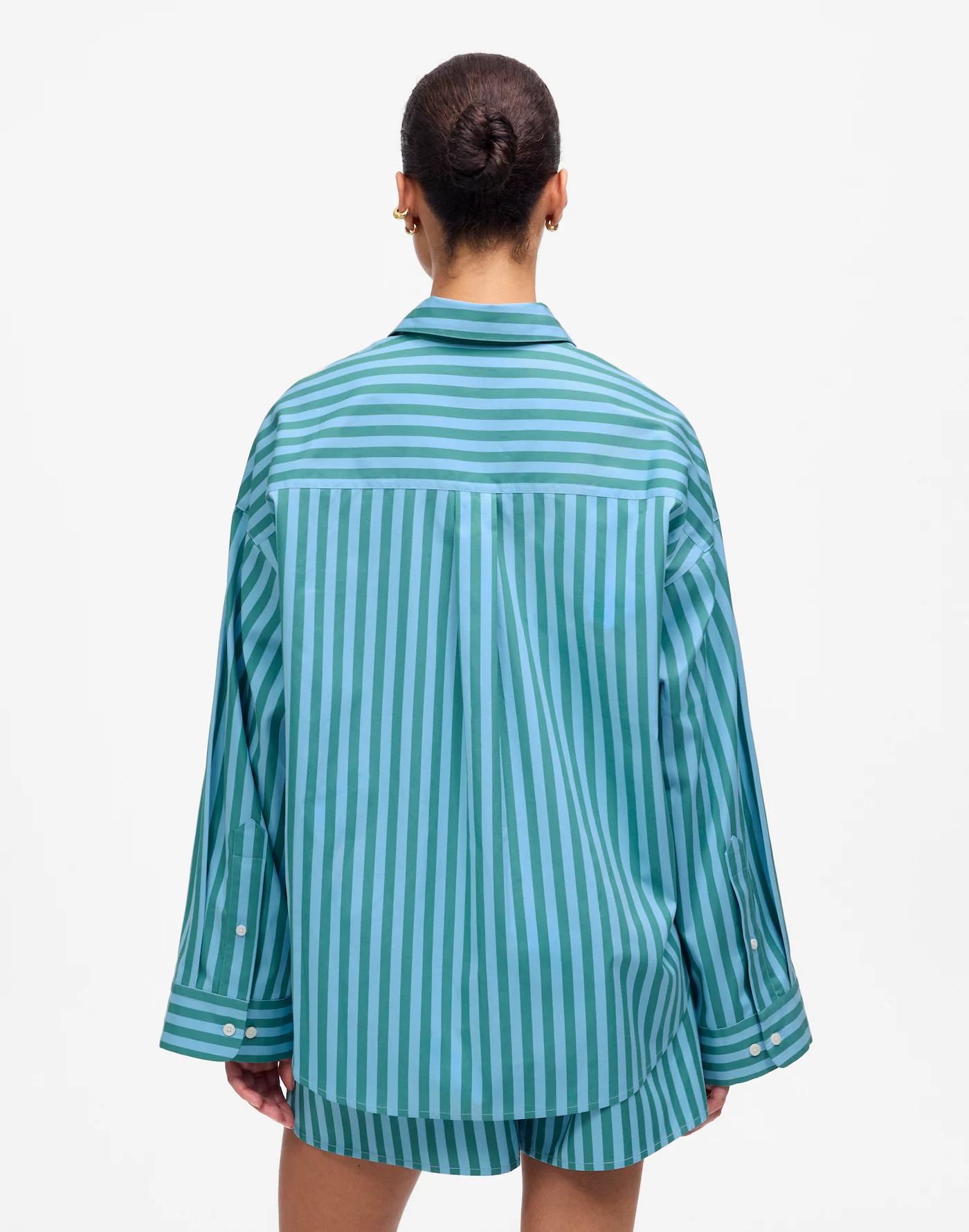 Boxy Button-Up Shirt in Stripe Product Image