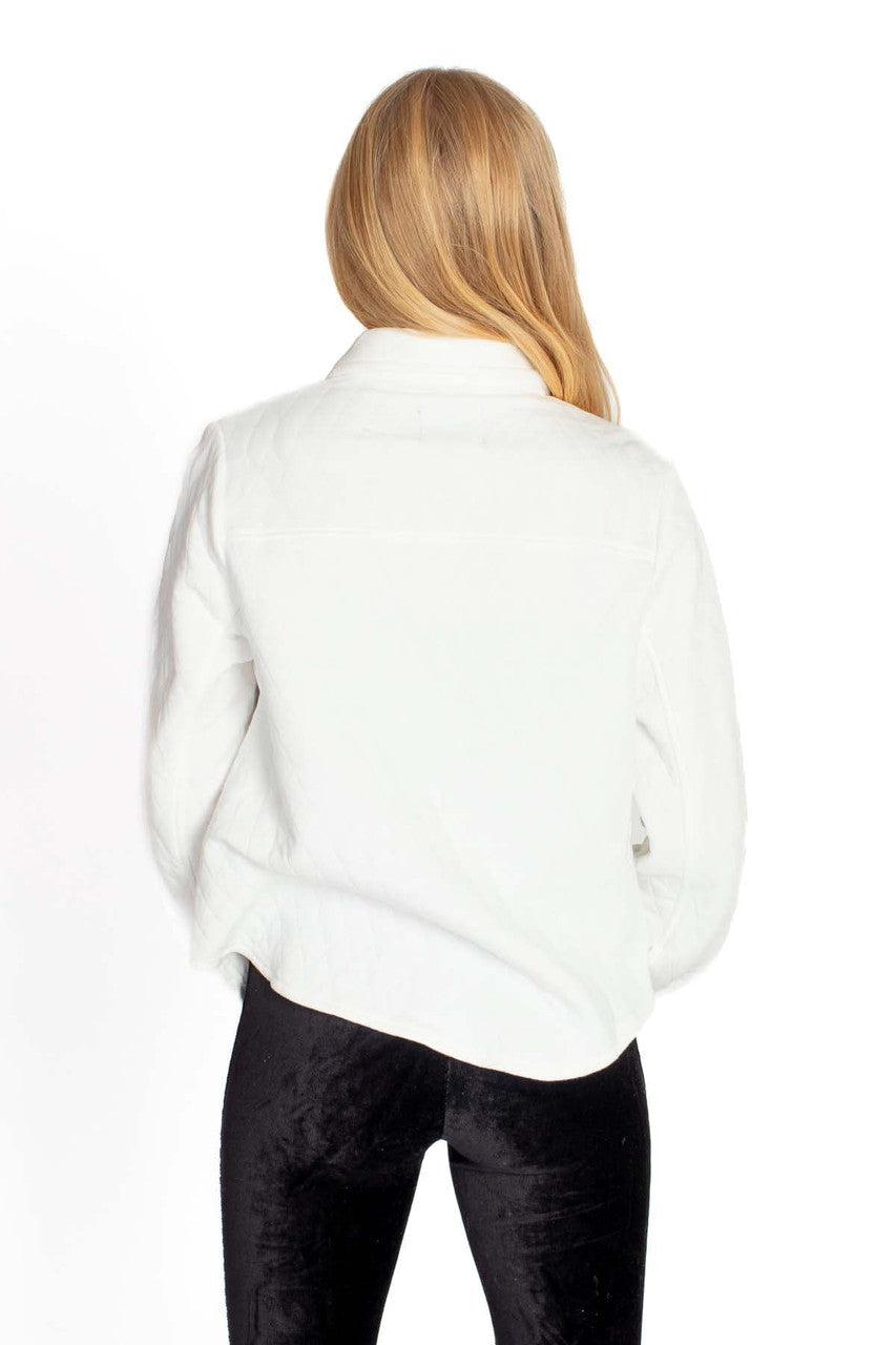 White Diamond Quilted Sweat Jacket Product Image