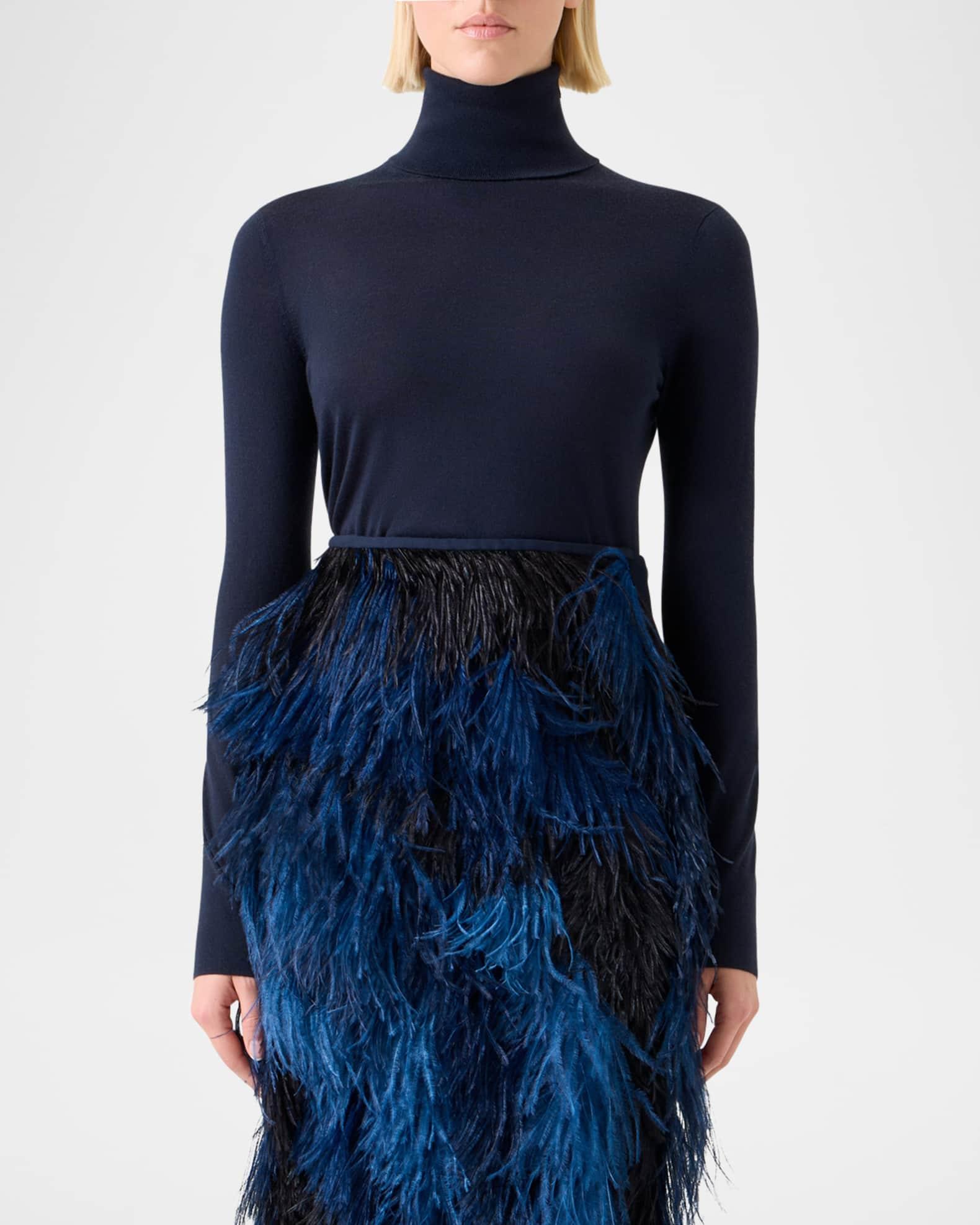 Turtleneck Cashmere-Silk Long-Sleeve Sweater Product Image