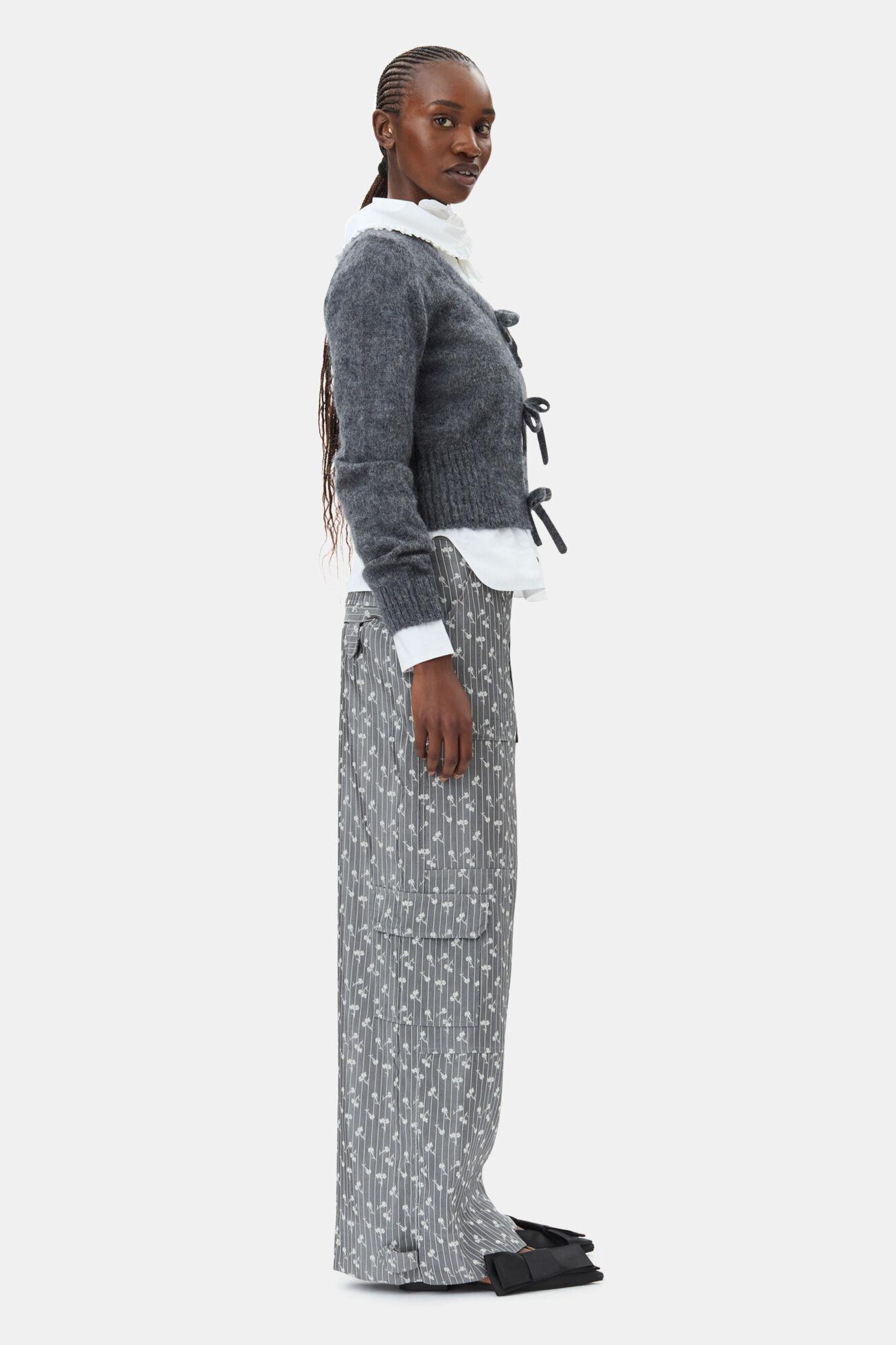 Grey Jacquard Cargo Pants Product Image