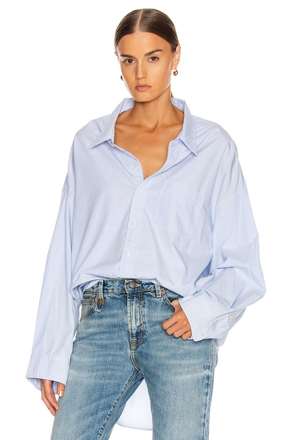 Womens Drop Neck Oxford Shirt Product Image