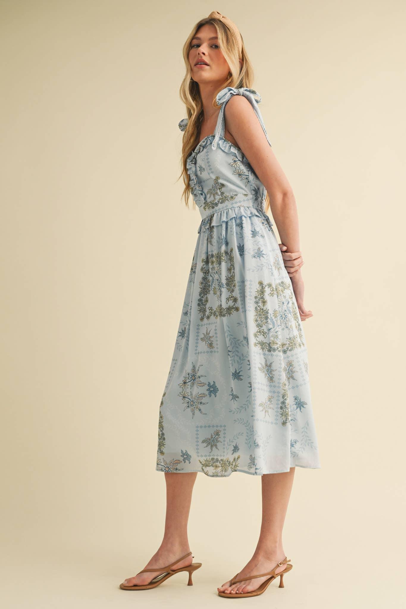 Floral Smocked Midi Dress Product Image