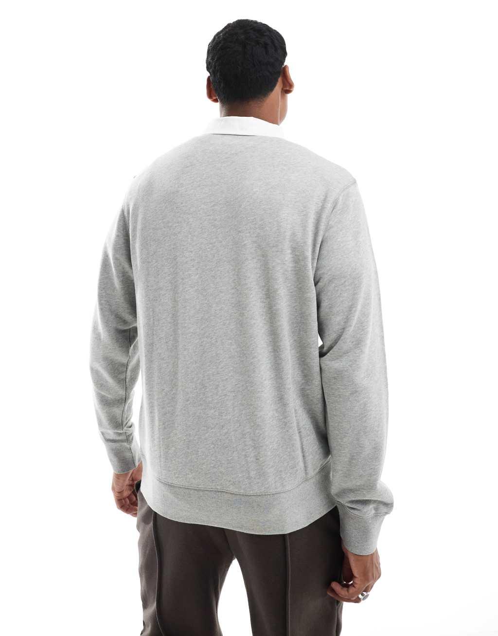 Nike Club longsleeve polo in gray Product Image