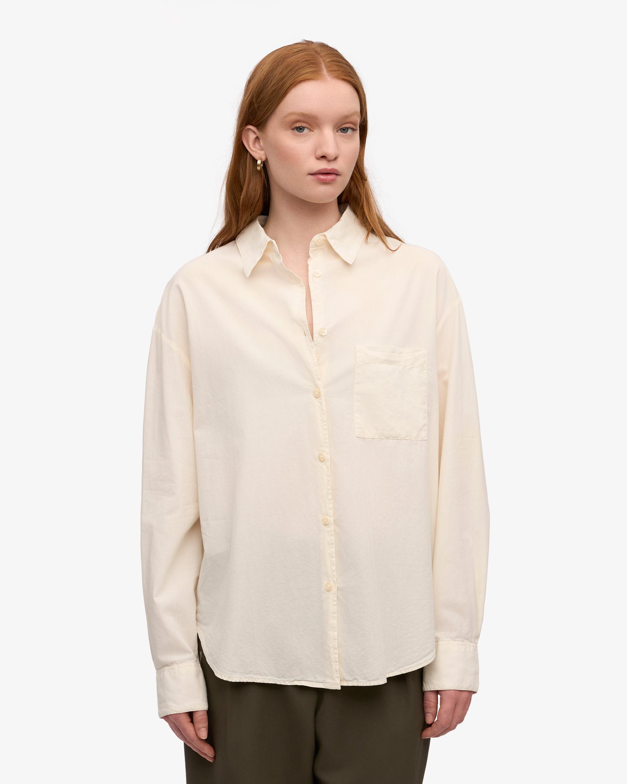 Organic Oversized Shirt - Ivory White Product Image