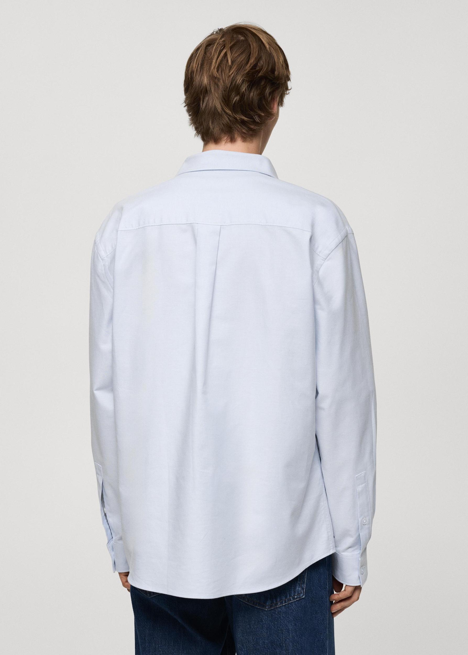 Relaxed-fit Oxford cotton shirt - Men | MANGO USA Product Image