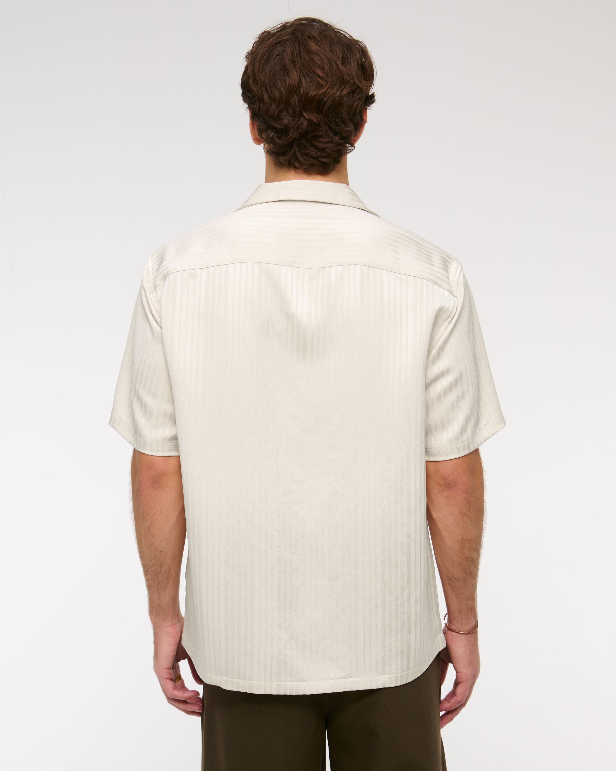 Camp Collar Textured Button-Up Shirt Product Image