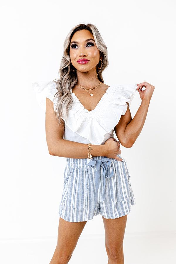 Waterfront Views Linen-Blend Shorts In Airy Blue Product Image