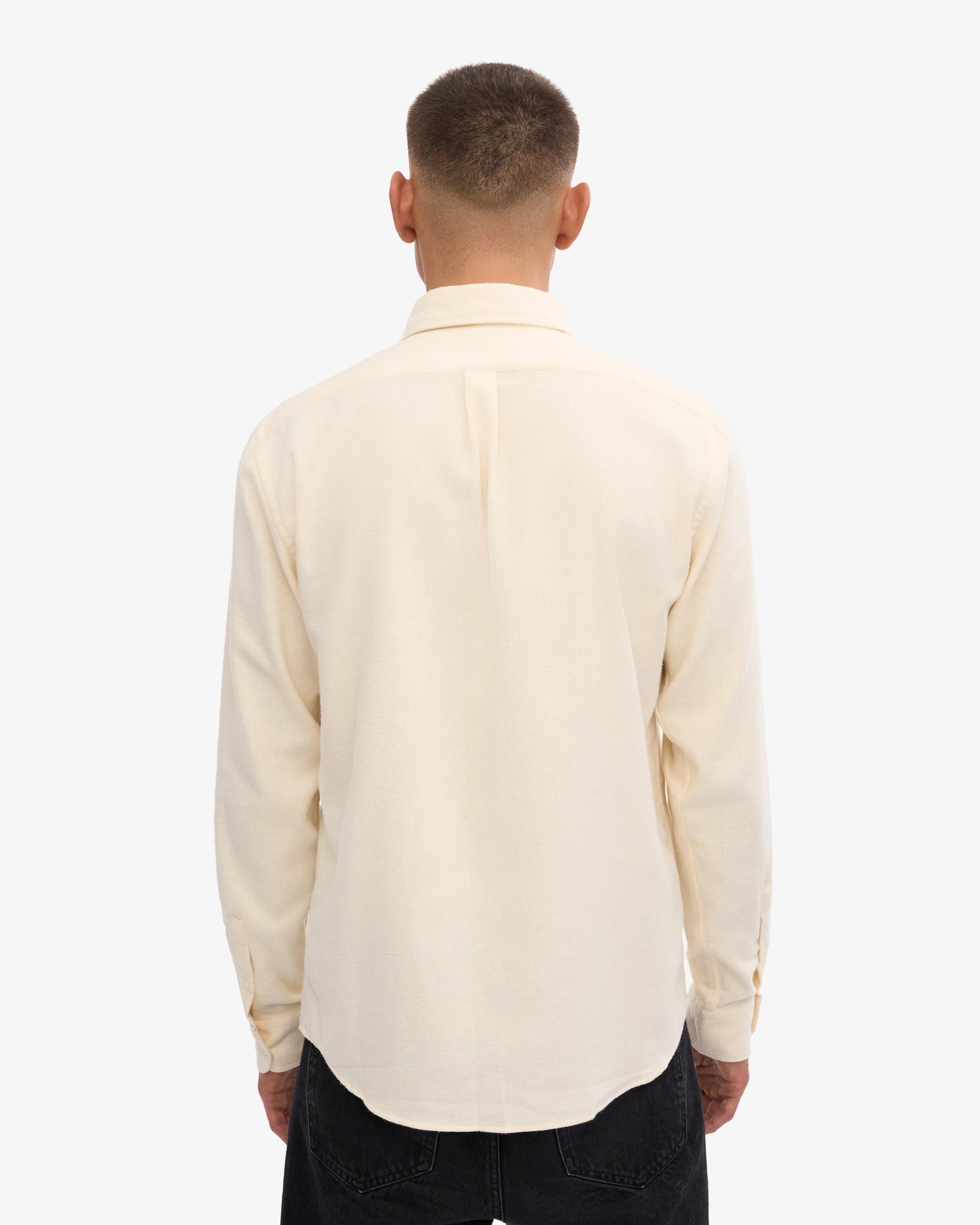 Organic Flannel Shirt - Ivory White Product Image