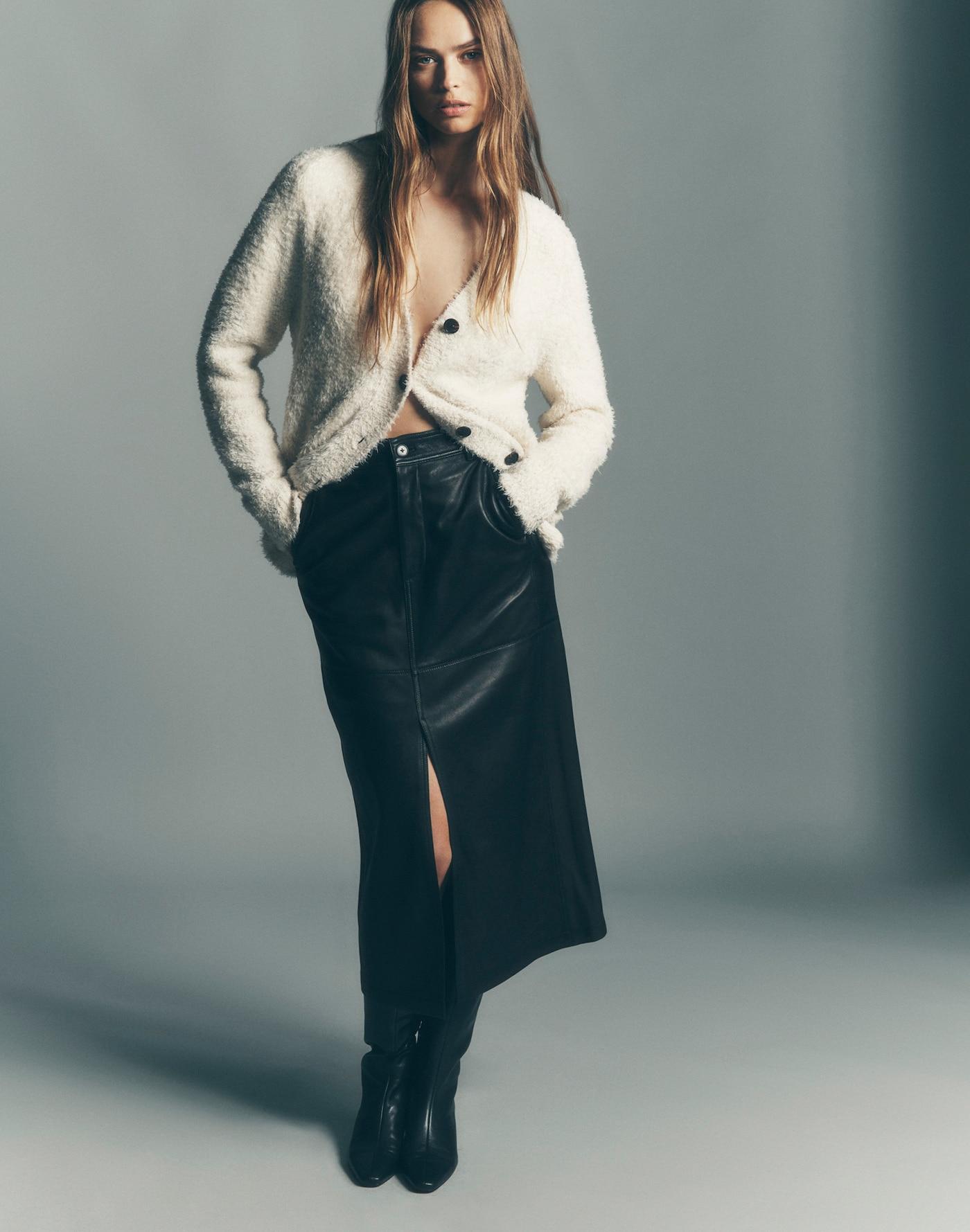 Leather Midi Skirt Product Image