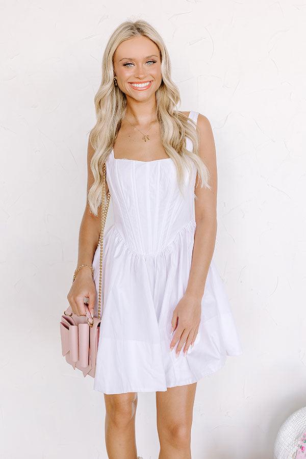 Stay Flirty Corset Mini Dress in White Product Image