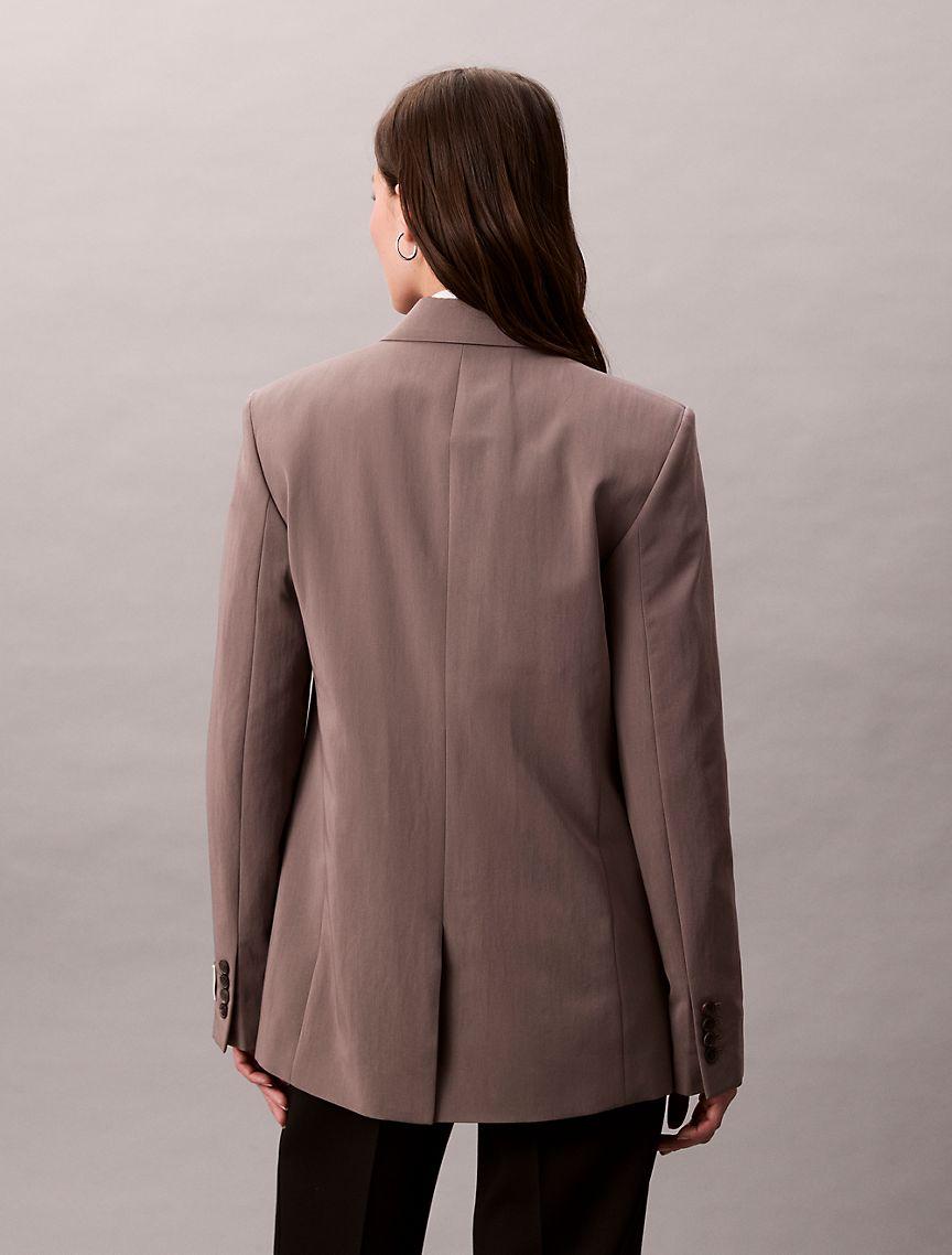 Double-Breasted Wool Gabardine Blend Blazer Product Image