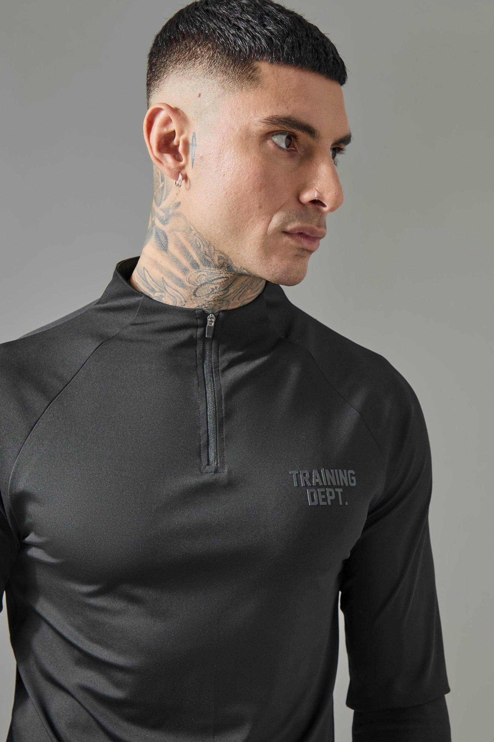 Tall Man Active Training Dept Muscle Fit 1/4 Zip | boohooMAN USA Product Image