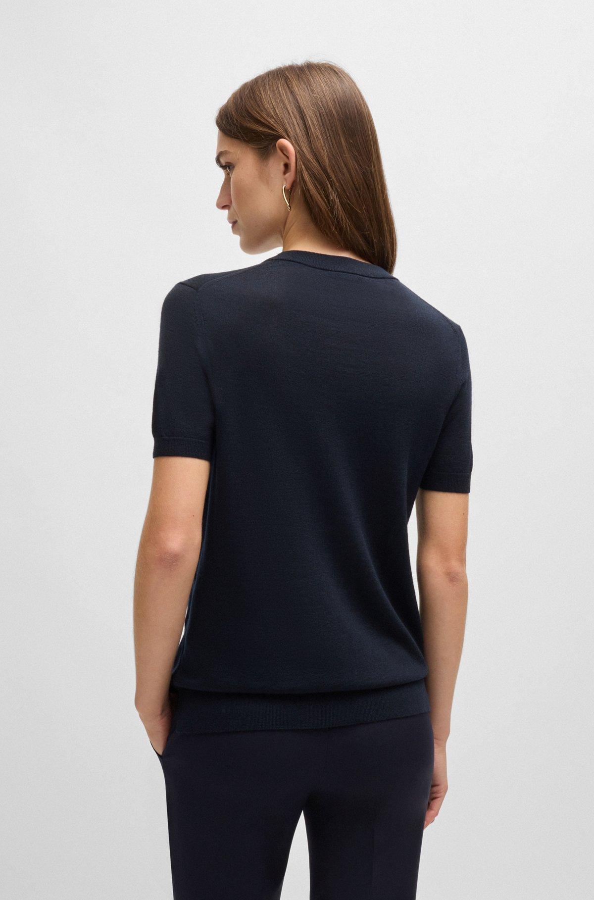 Short-sleeved sweater in Merino wool Product Image