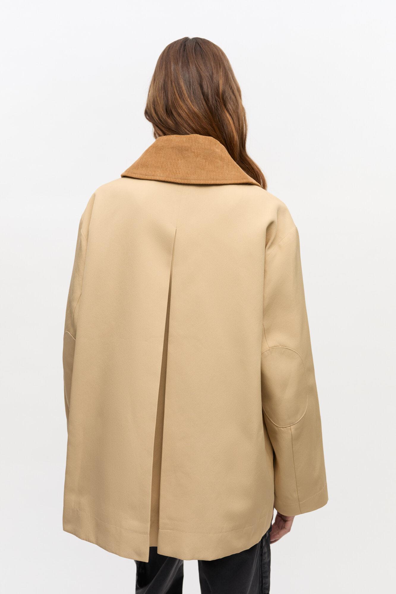 Camel Twill Midi Jacket Product Image