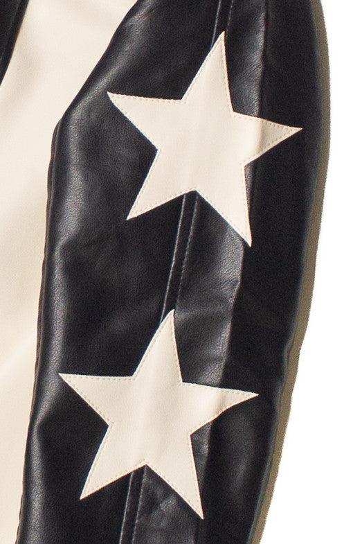 Star Patch Moto Jacket Product Image