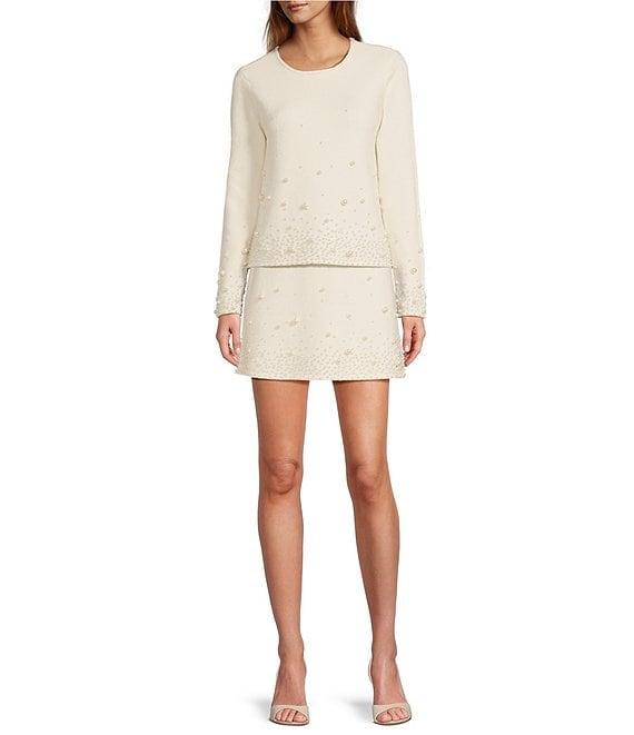 Antonio Melani Gia Pearl Embellishment A-Line Skirt Product Image