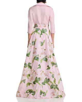 Taffeta Floral Print Shirt Dress Gown Product Image