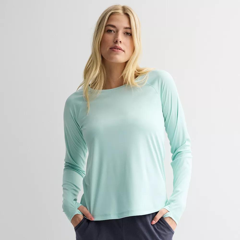 Women's Tek Gear® Dry Tek Long Sleeve Tee, Size: Medium, Hail Blue Product Image