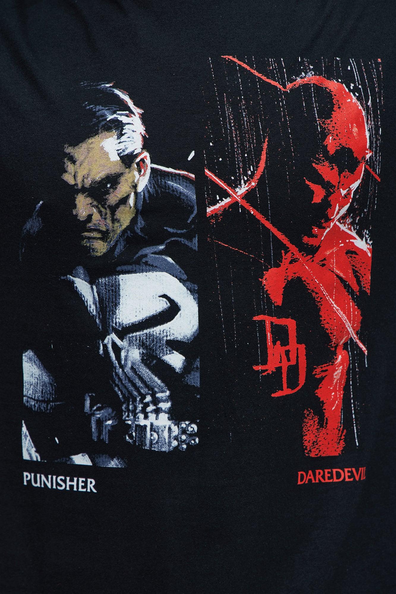 Daredevil and Punisher Short Sleeve Tee - Black Male Product Image
