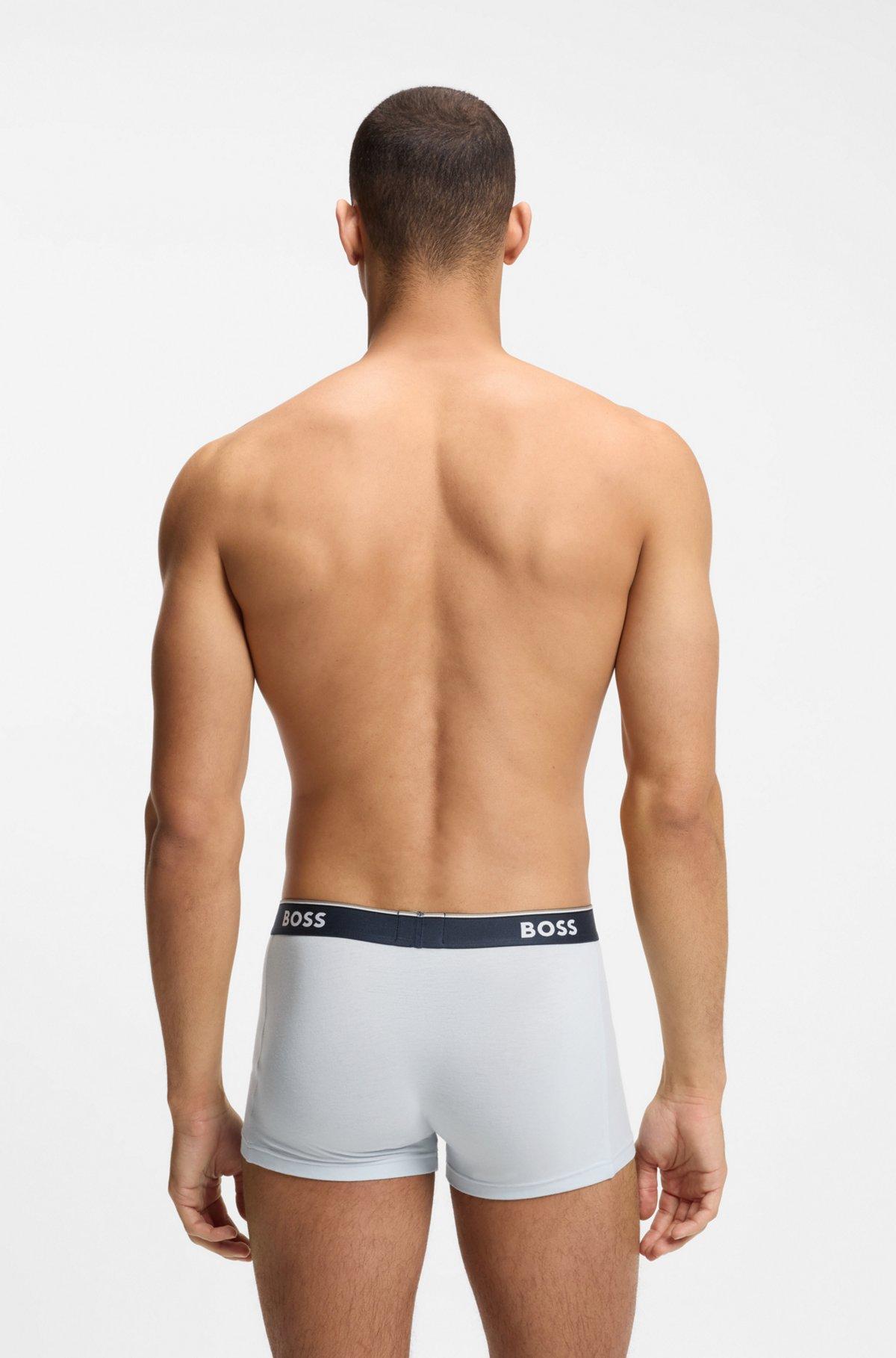 Three-pack of stretch-cotton trunks with logo waistbands Product Image