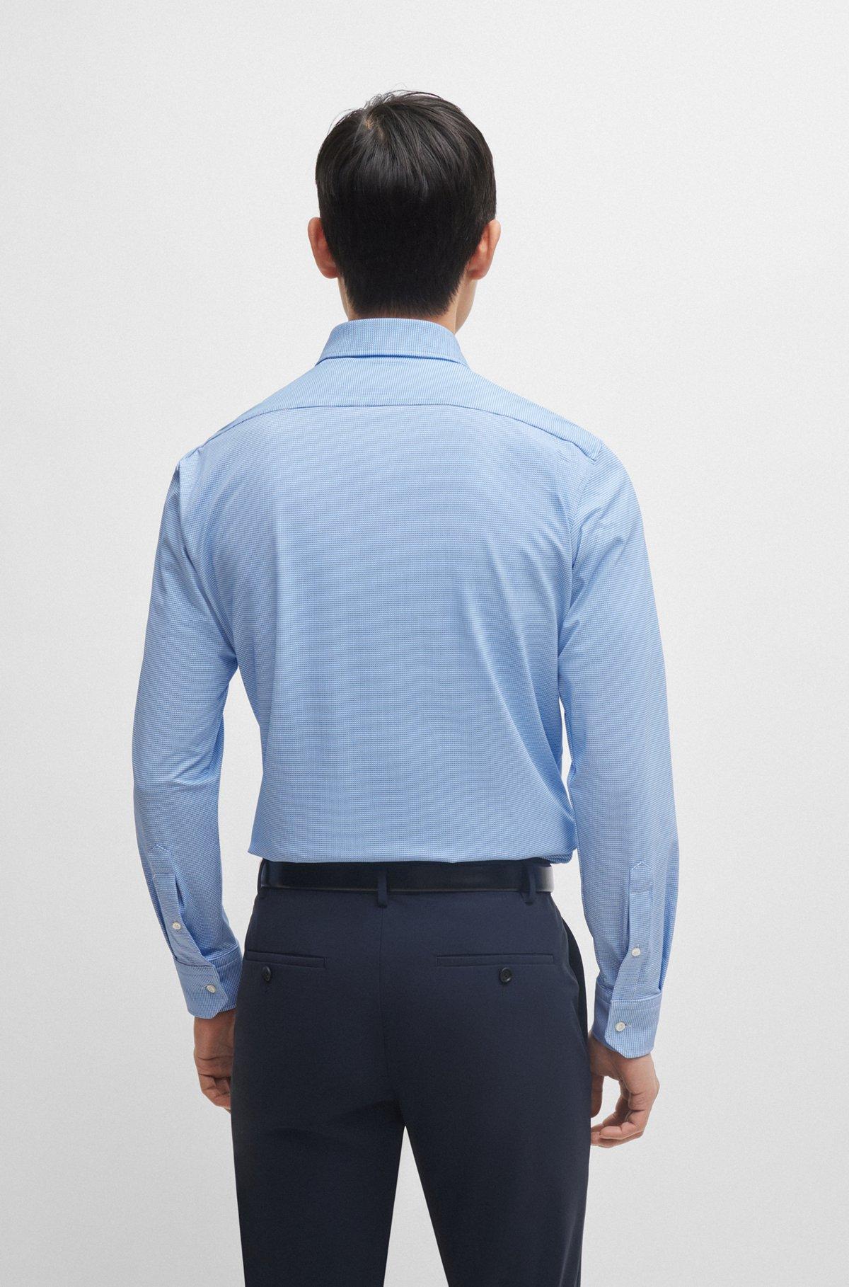 Regular-fit shirt in structured performance-stretch material Product Image