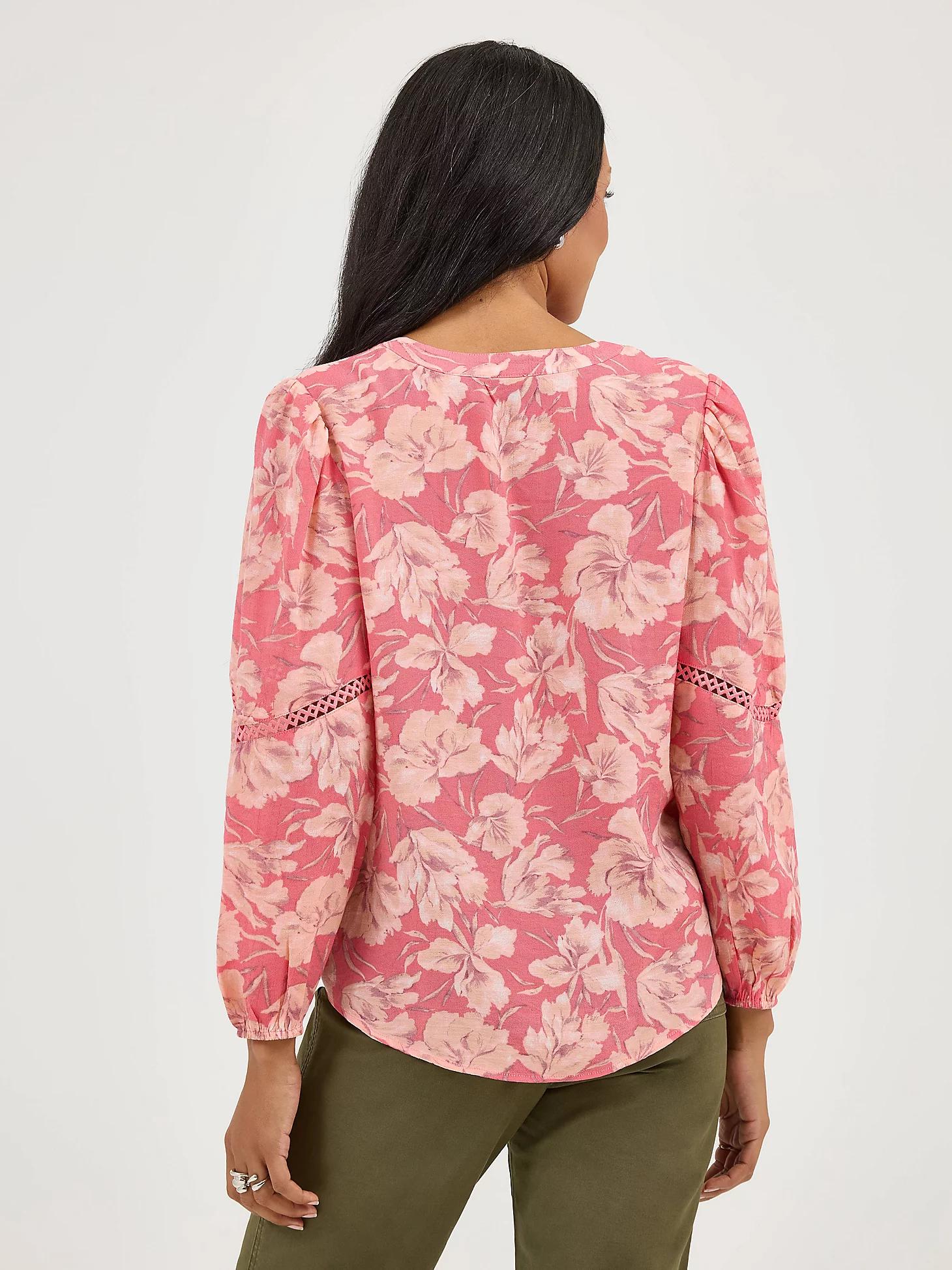 Women's Long Sleeve V-Neck Print Blouse | Women's Tops & Tees | Lee® Product Image