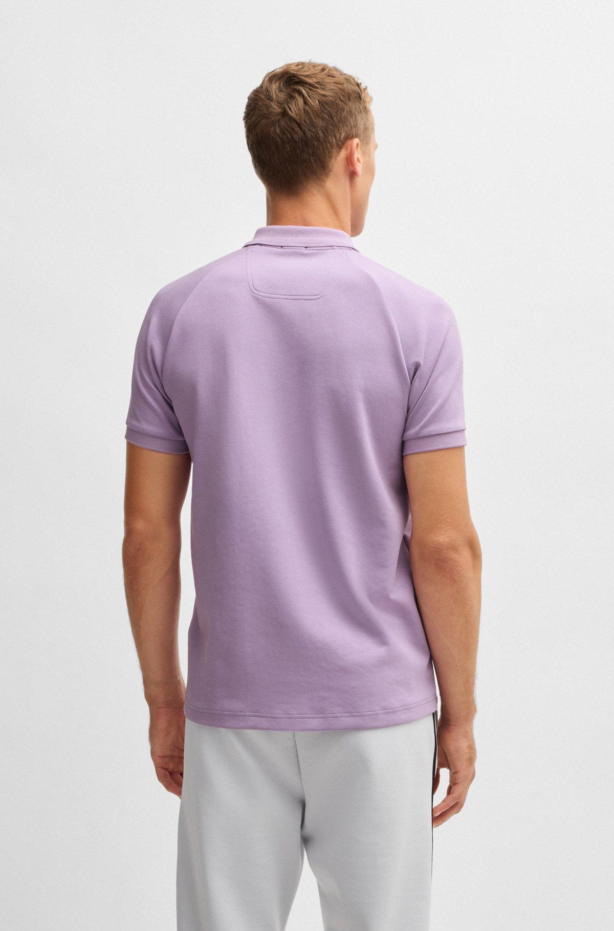 BOSS -  polo shirt in drop-needle stretch fabric - Light Purple Product Image