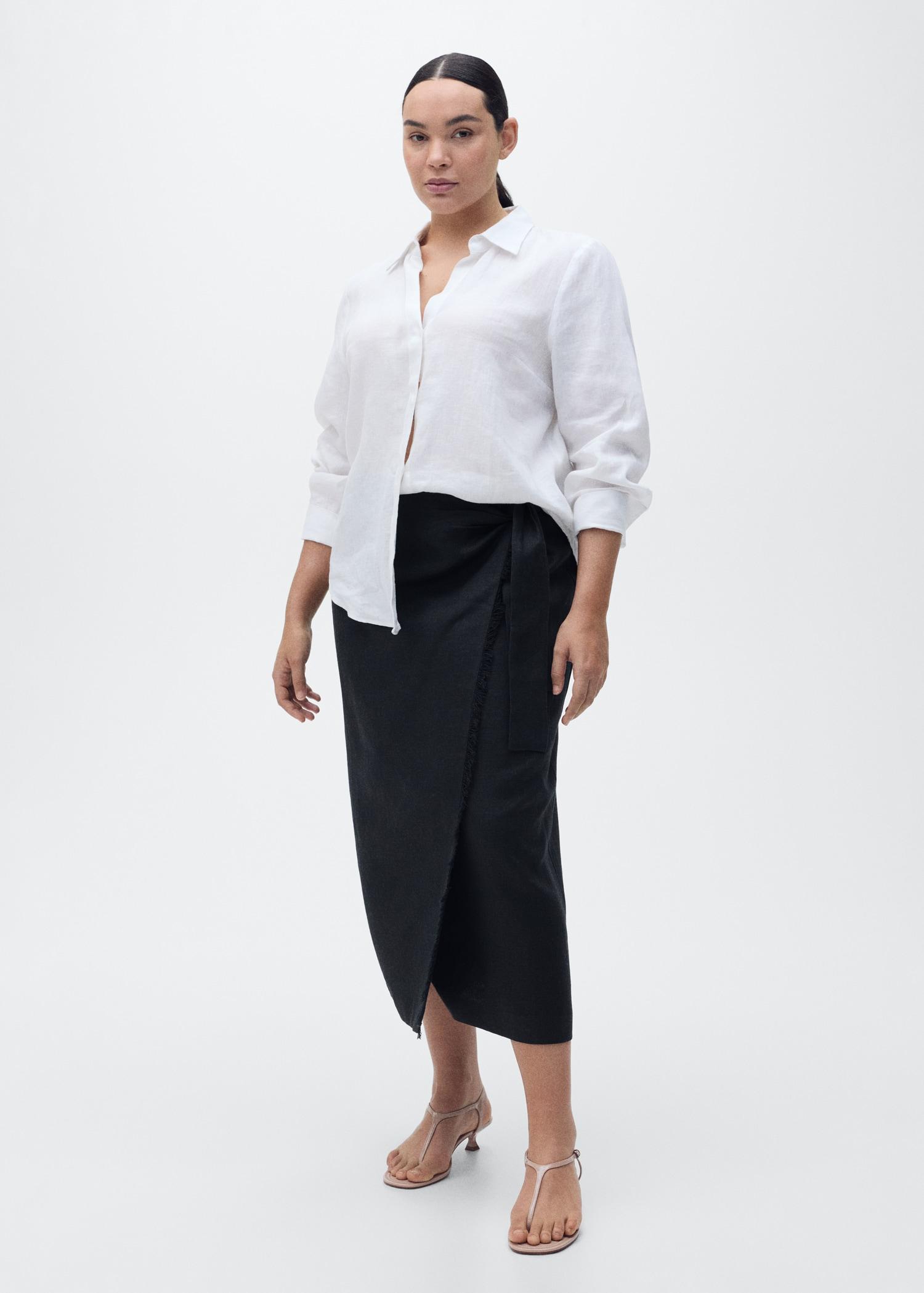 Linen sarong skirt - Women | MANGO USA Product Image