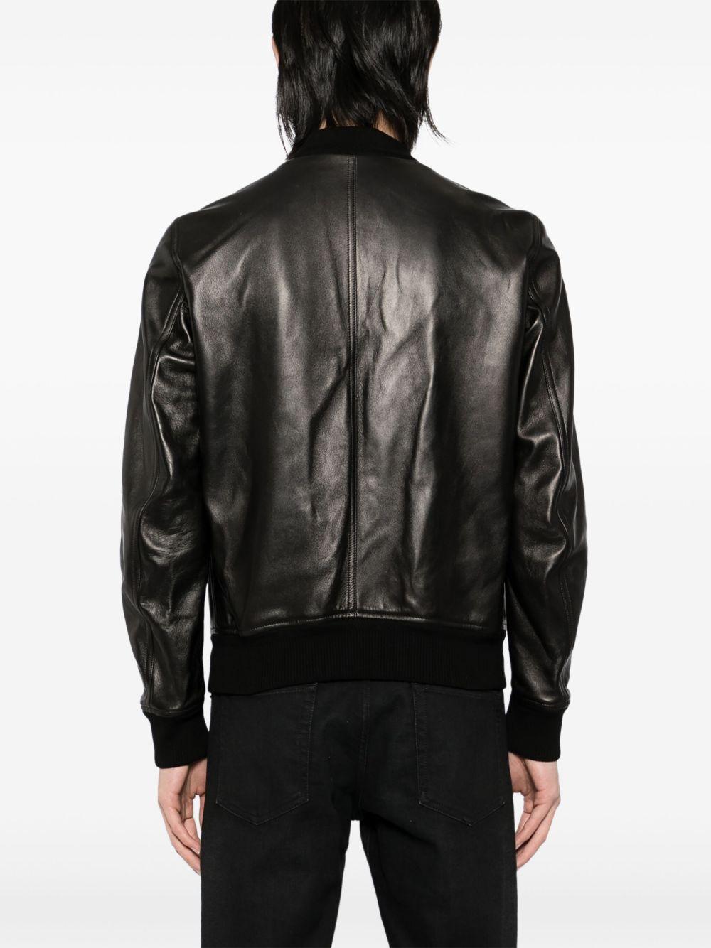 TOM FORD Black Shiny Nappa Plonge Leather Jacket In Multi Product Image