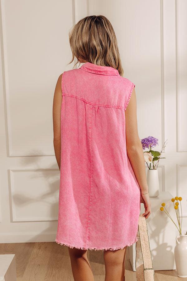 Park Days Ahead Vintage Wash Mini Dress in Pink Product Image