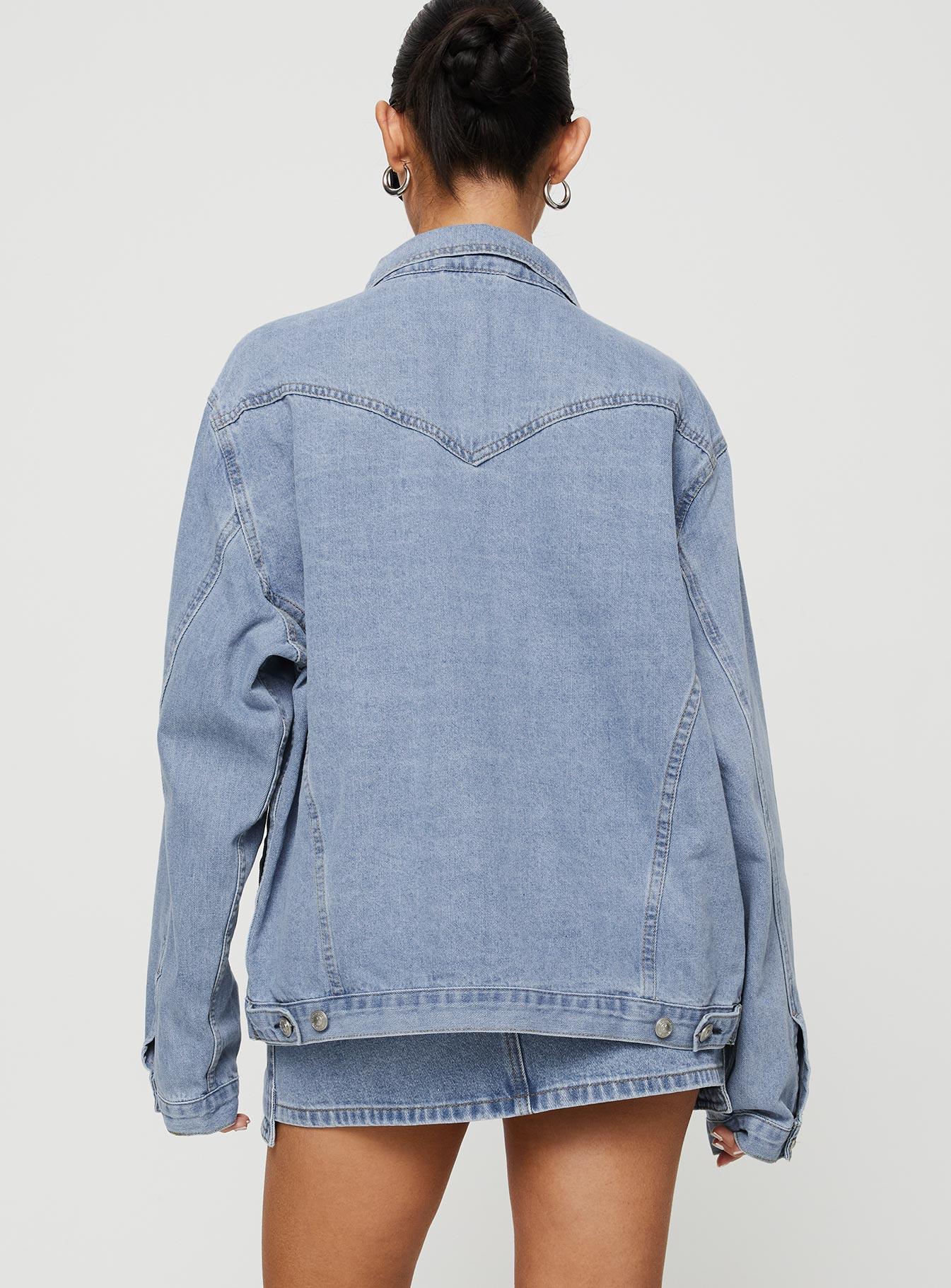Western Denim Jacket Pale Blue Product Image