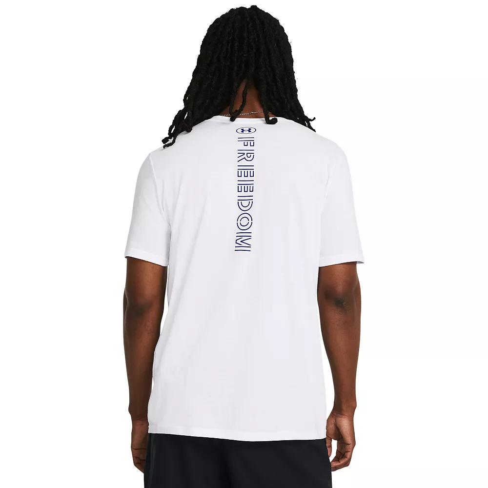 Men's Under Armour Ombre American Freedom Flag Graphic Tee, Size: Medium, White Product Image