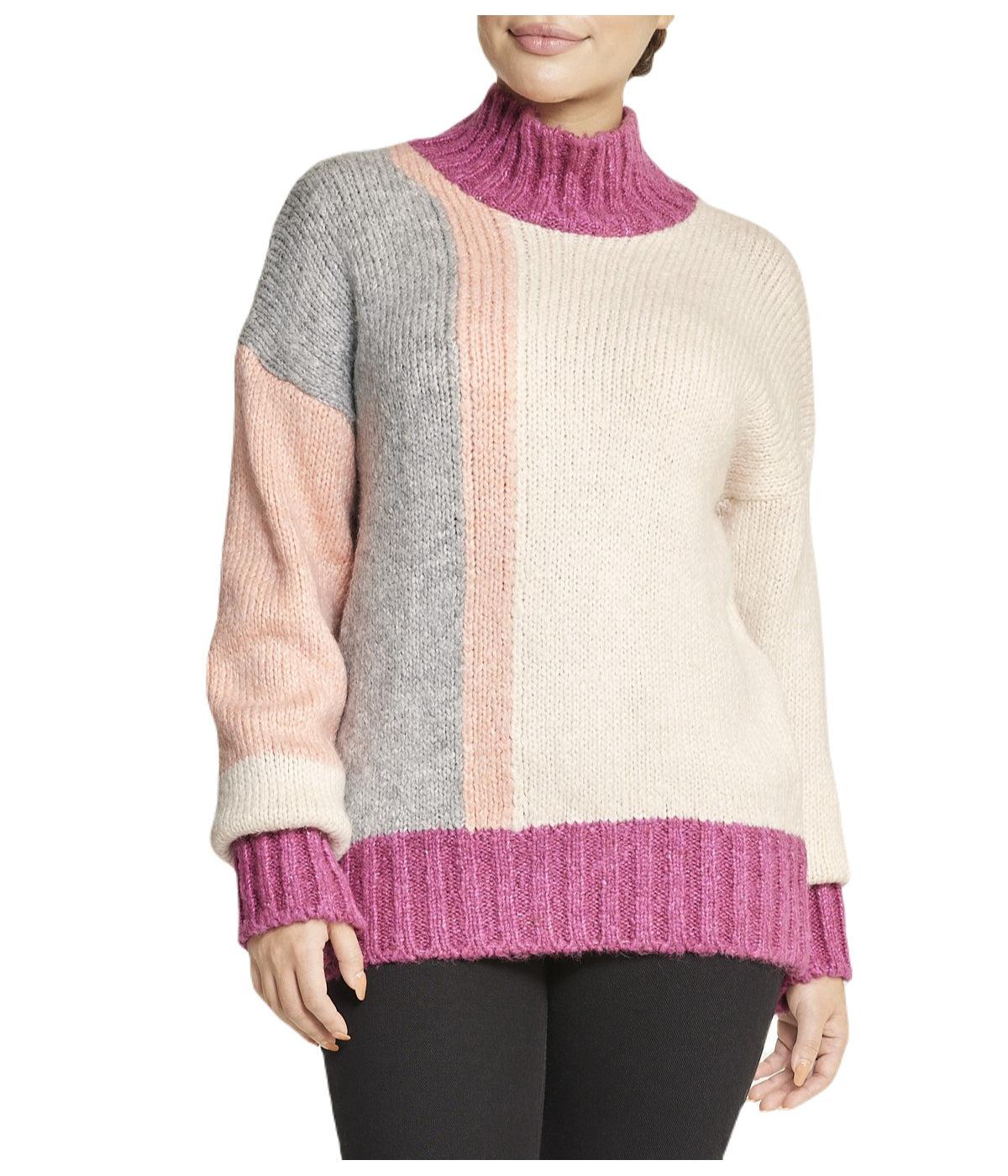 Color Block Tunic Sweater Product Image