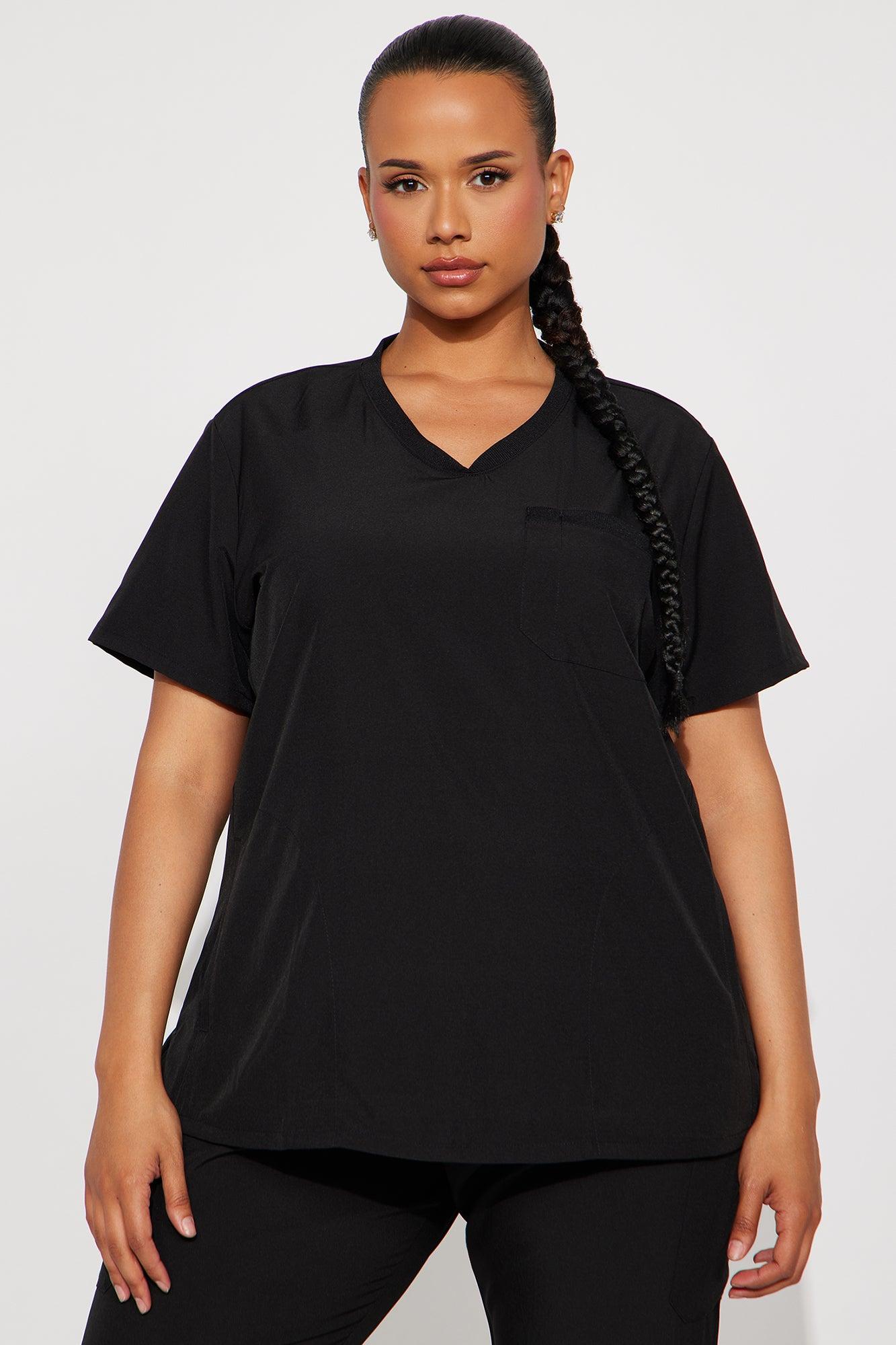 Daily Routine Stretch Uniform Scrub Jogger Set - Black Female Product Image