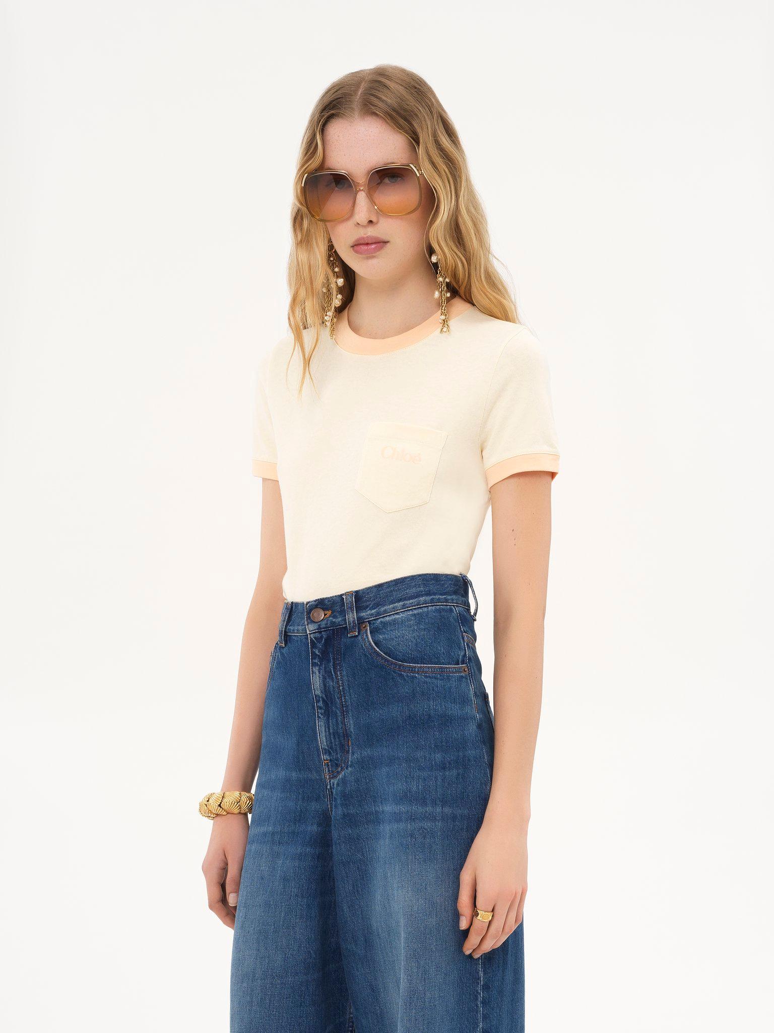 Crew-neck logo T-shirt in cotton jersey Product Image