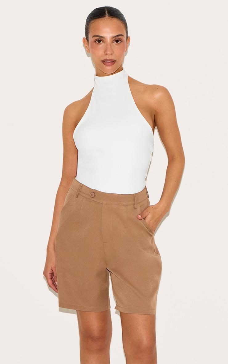 Petite Taupe Tailored Jorts Product Image